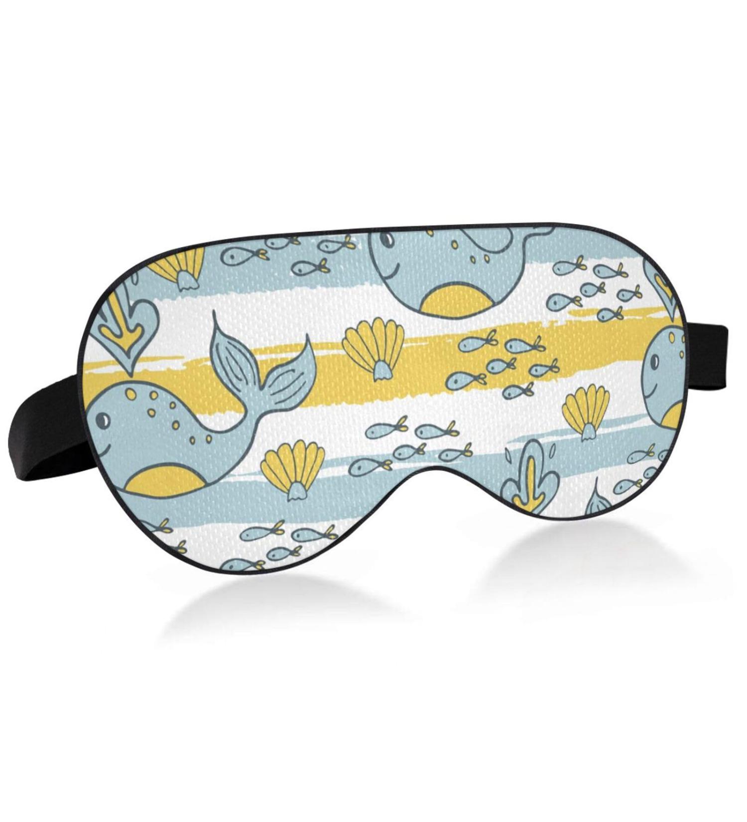 Haskirky Light Blocking Breathable Eye Mask for Adults - Ideal for Travel, Yoga, Meditation, and Deep Sleep - Adjustable and Comfortable - Dolphin Fish Cora Design - Buy Online on GoSupps.com