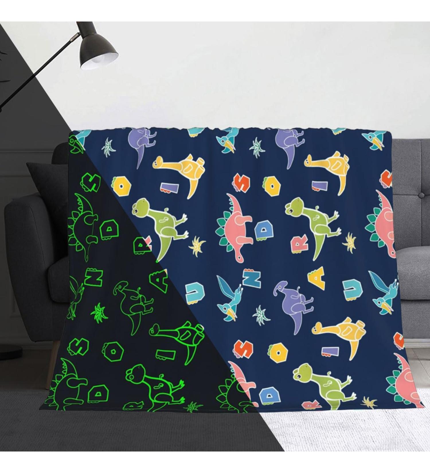 MOYORA Glow In The Dark Blanket Dinosaur Throw Blankets for Boys Girls Kids Birthday Gifts Soft Toy Cozy Flannel Fluffy Plush 60" 80" (dinosaur 150_x_200_cm) 150_x_200_cm Dinosaur - Buy Online on GoSupps.com