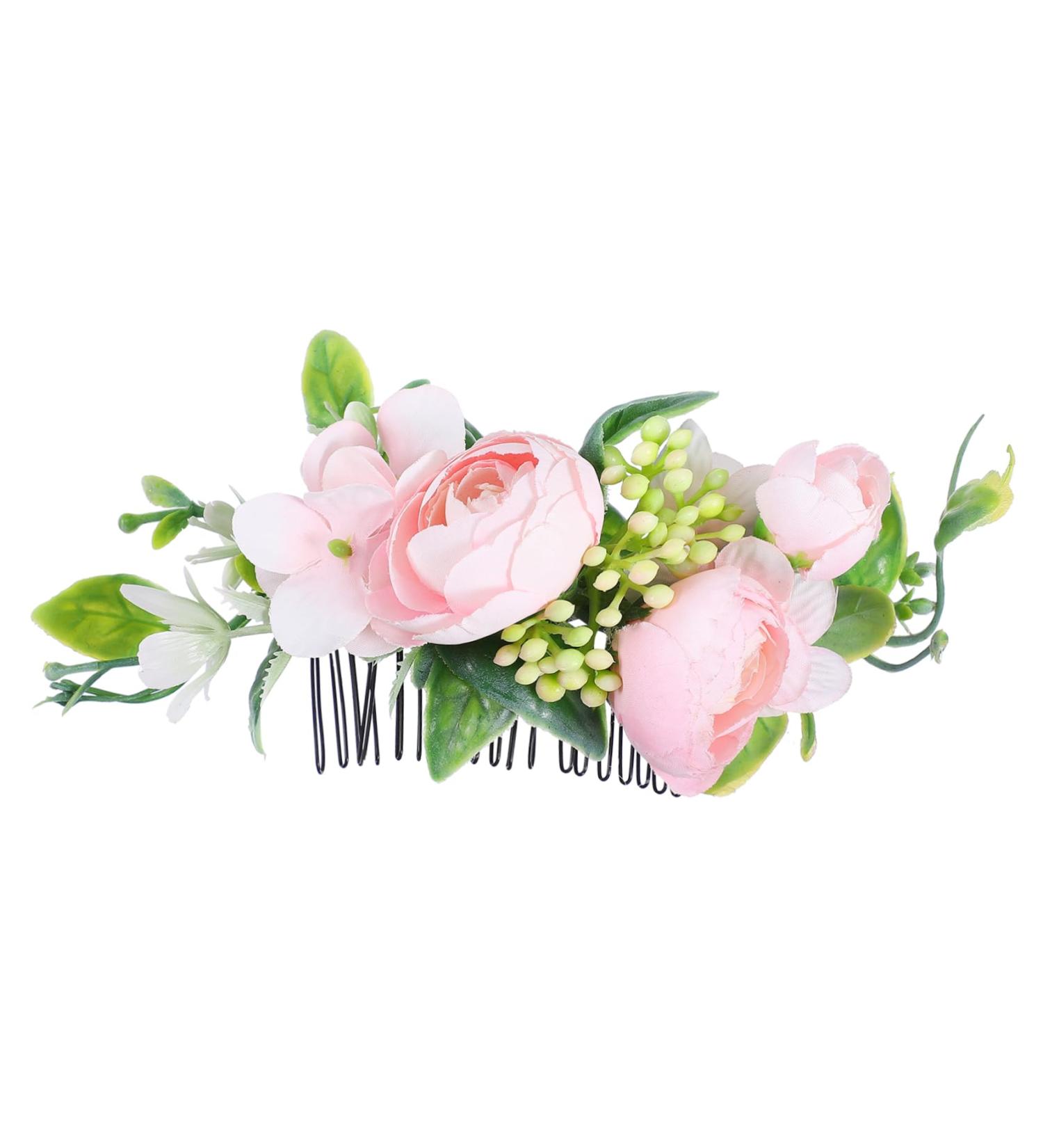 Angoily 1pc Hair Comb Tiara Hair Pin Hair Clip Bridesmaid Hair Accessories Floral Bridal Headpiece Hair Accessories for Photo Shoot Bride Wedding Headdress Bride Headdress Pink - Buy Online on GoSupps.com