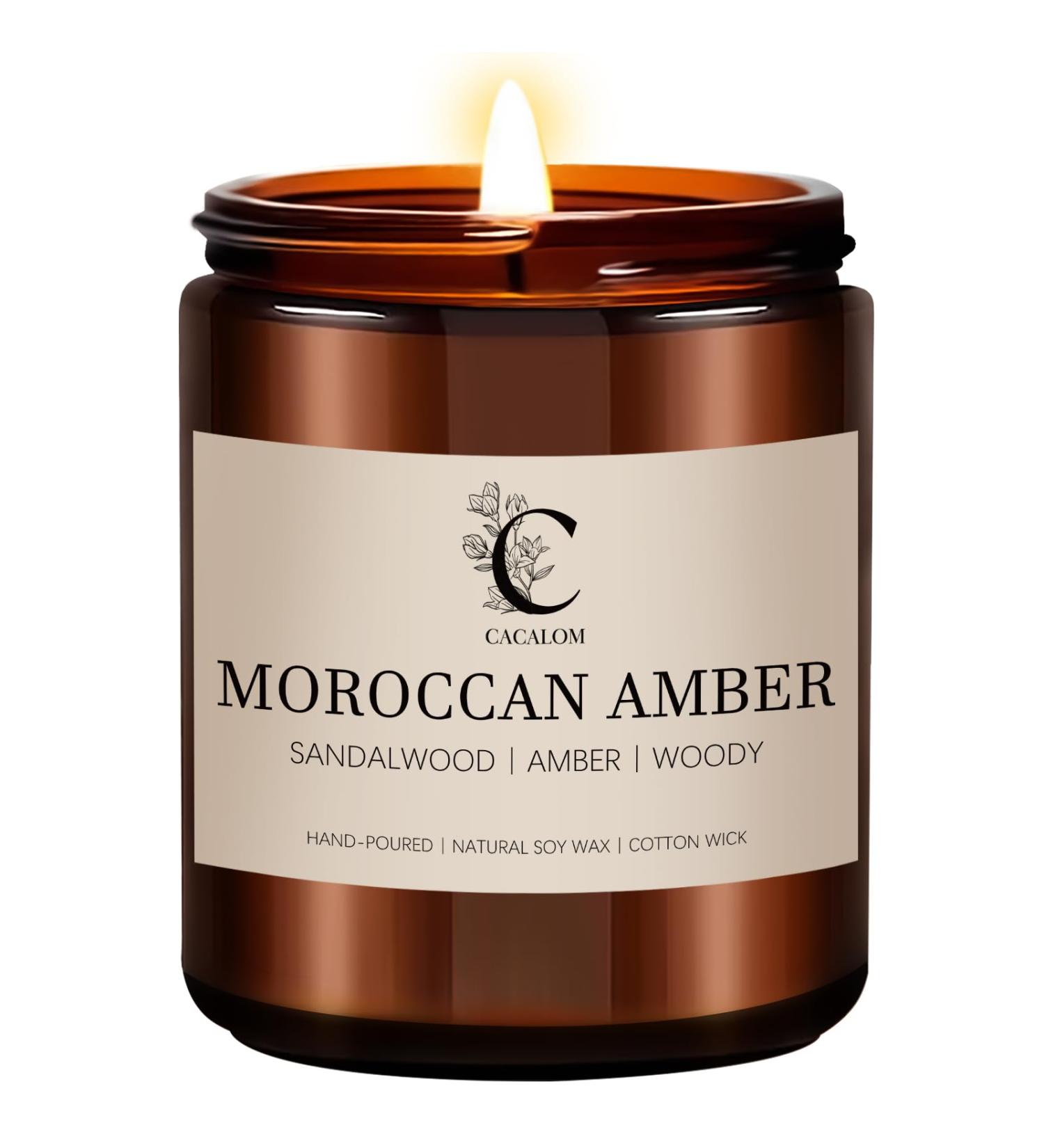 Moroccan Amber Scented Candles - Long Lasting 7oz Hand Poured Soy Wax | Perfect Home Fragrance for Men & Women - Shop Internationally - Buy Online on GoSupps.com