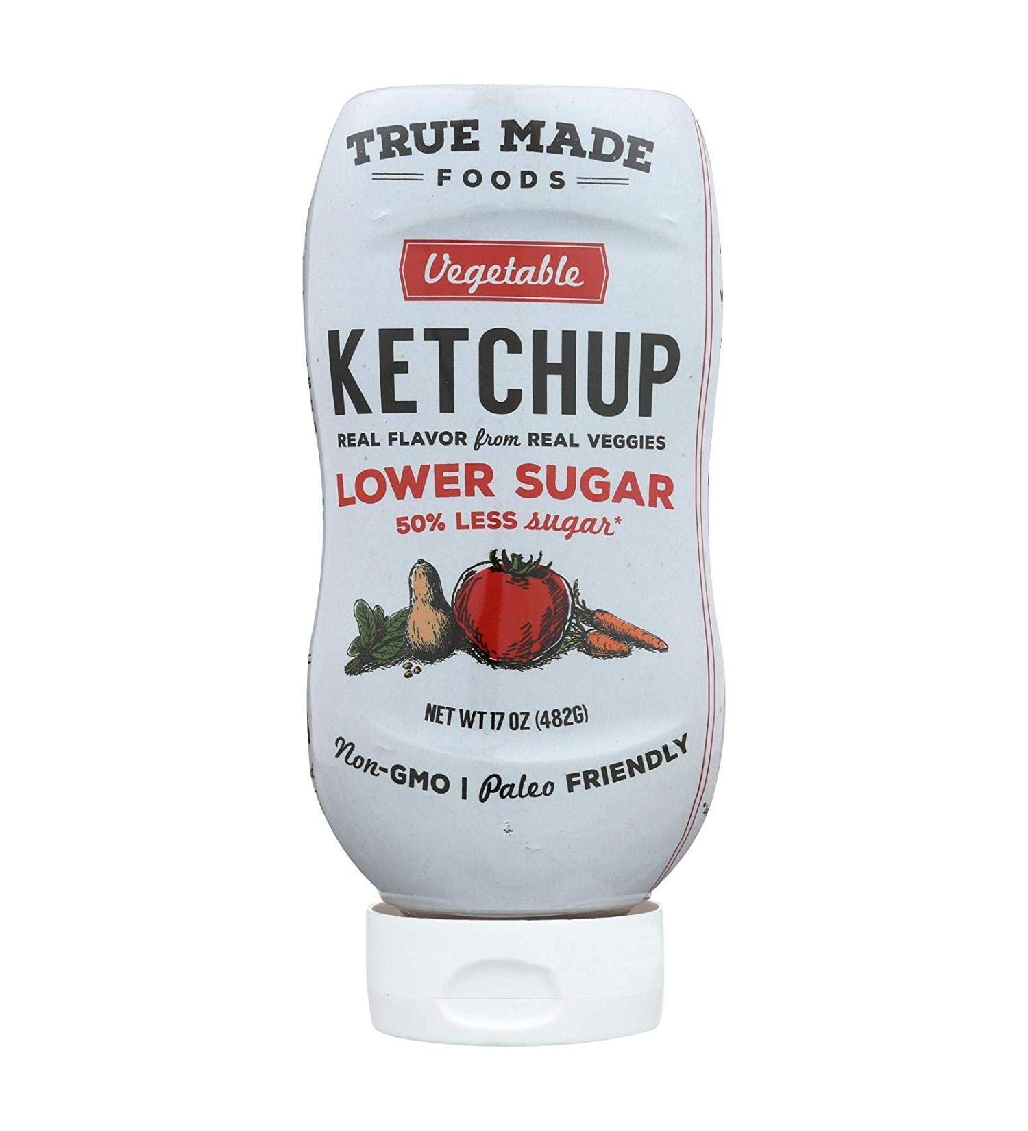 True Made Foods Vegetable Ketchup - Paleo, Low Sugar, 17 oz Squeeze Bottle - Buy Online on GoSupps.com