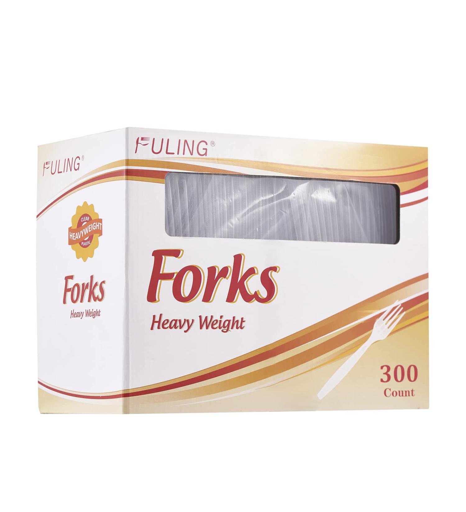 300 Crystal Clear Plastic Forks - Heavy Duty Disposable Cutlery Set for Parties & Events - Buy Online on GoSupps.com