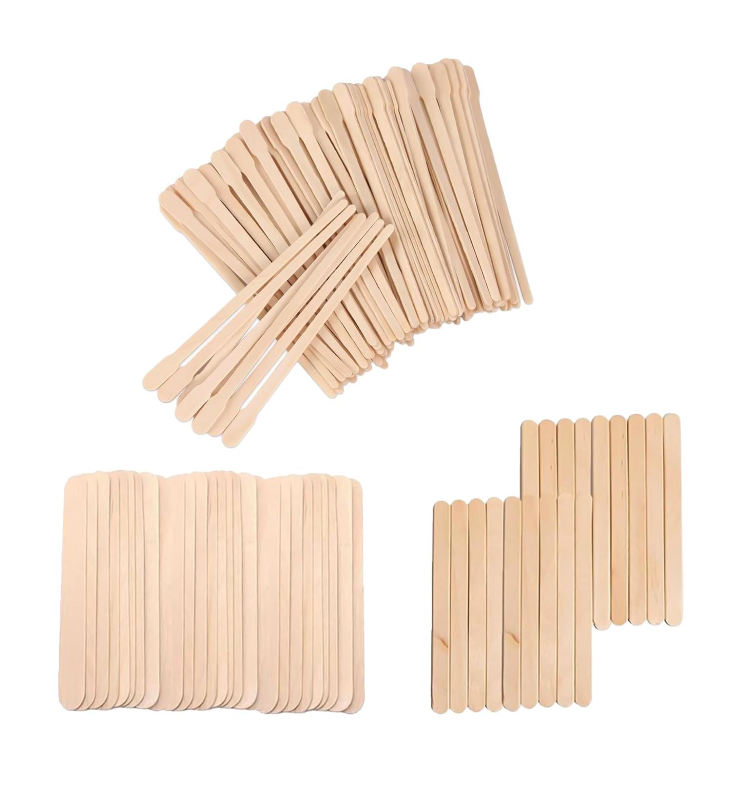 300 Wooden Wax Spatulas for Hair Removal - Disposable Cosmetic Sticks in 3 Styles | Best Hair Removal Solution - Buy Online on GoSupps.com