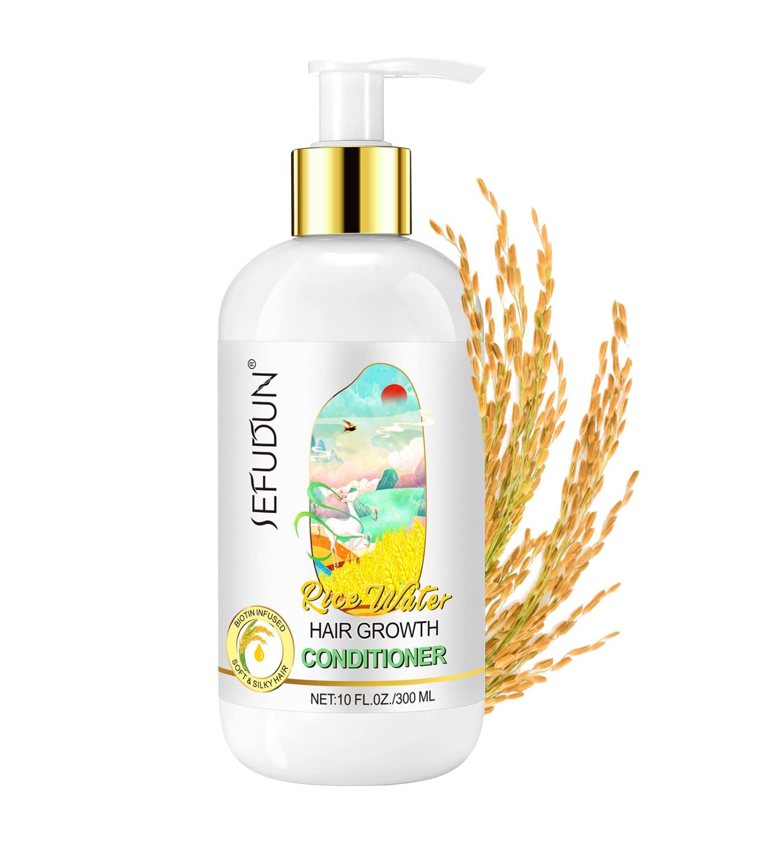Rice Water Hair Growth Conditioner with Biotin - 10 Fl Oz for Strength Volume & Shine | Softens & Moisturizes Dry Damaged Hair - International Shipping Available - Buy Online on GoSupps.com