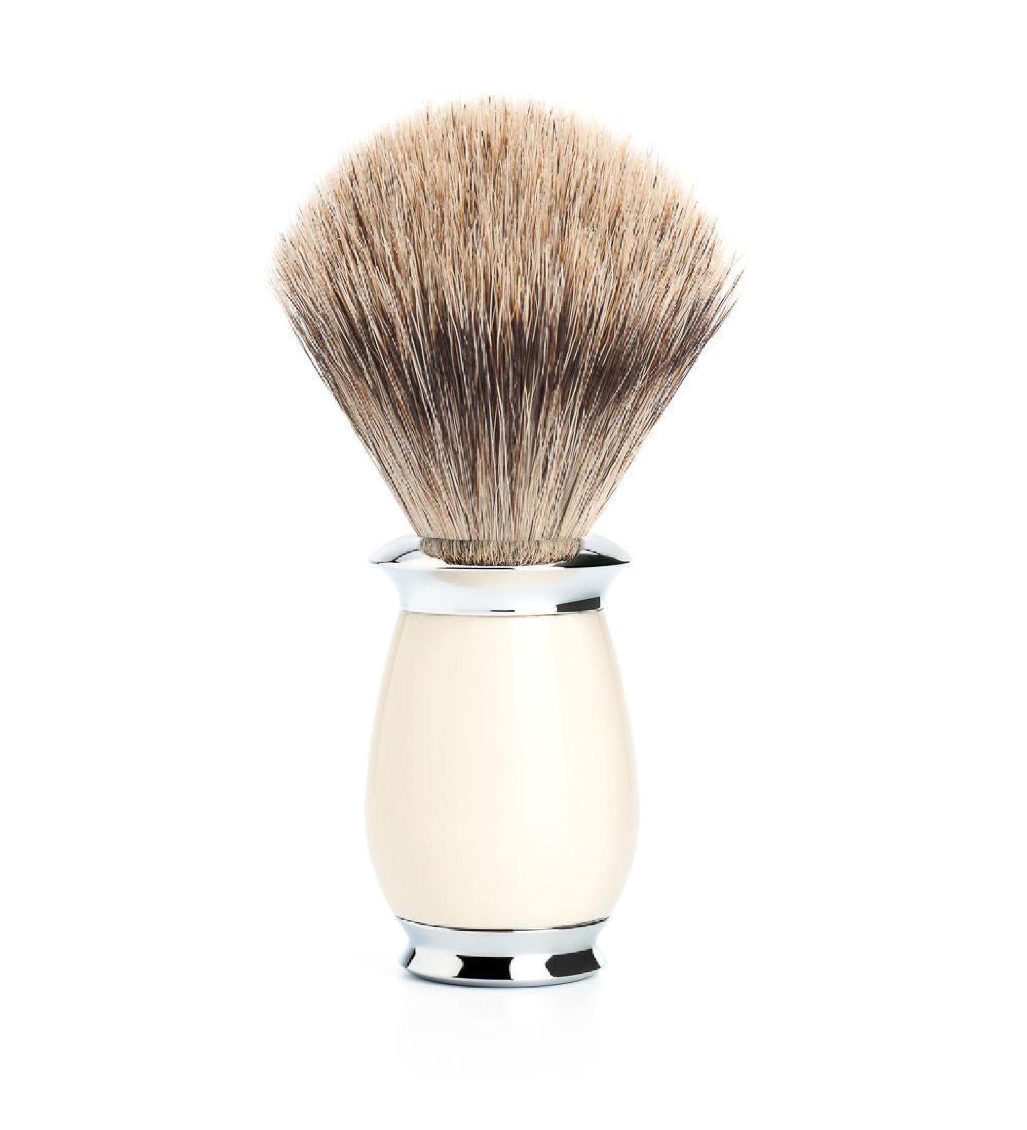 M HLE - Shaving brush - PURIST series - Silvertip badger - precious resin ivory