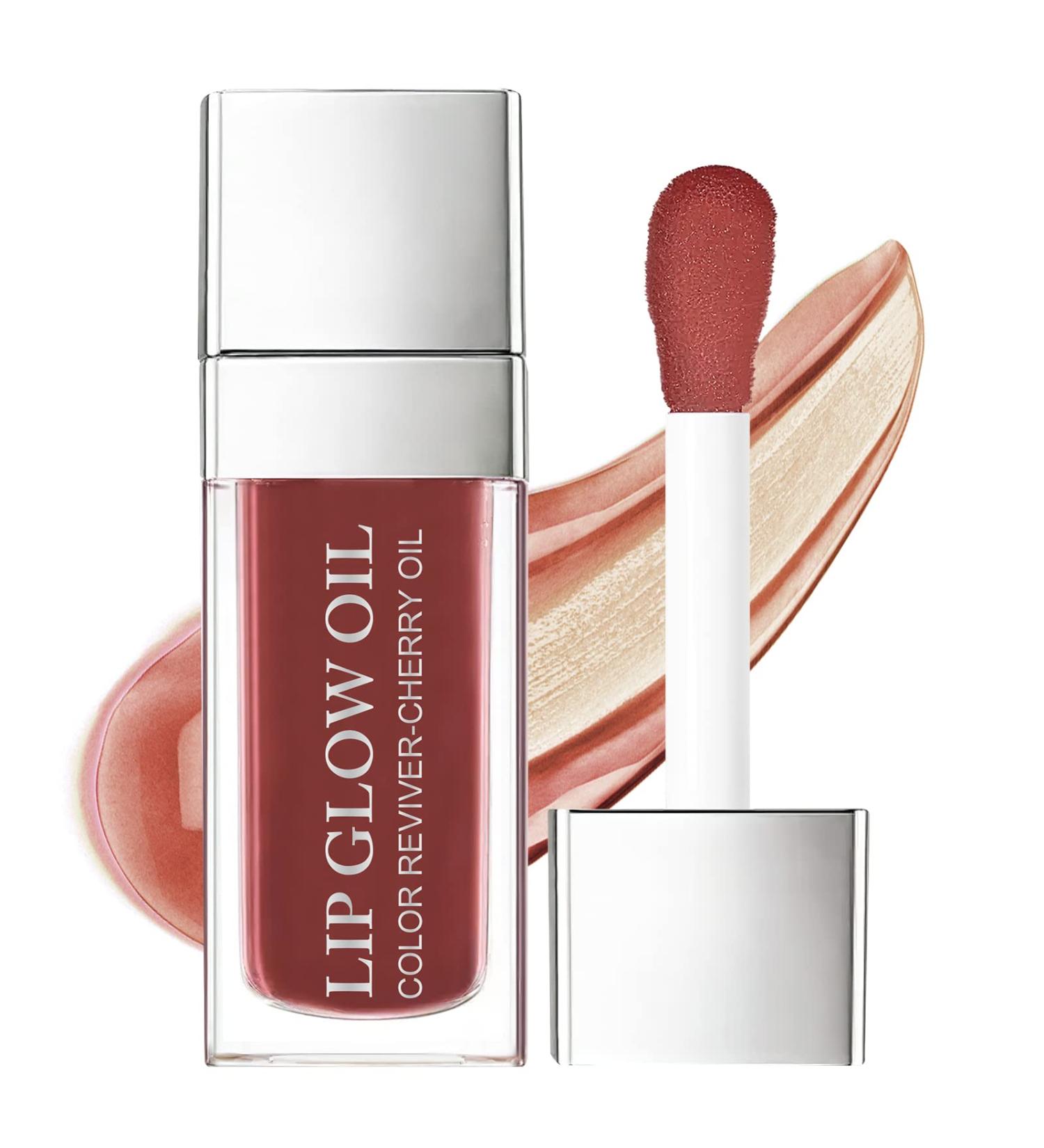 AOOWU Tinted Plumping Lip Oil - Long-Lasting Moisturizing Lip Gloss for Women - Rose Bean Paste Powder Shade - Buy Online on GoSupps.com