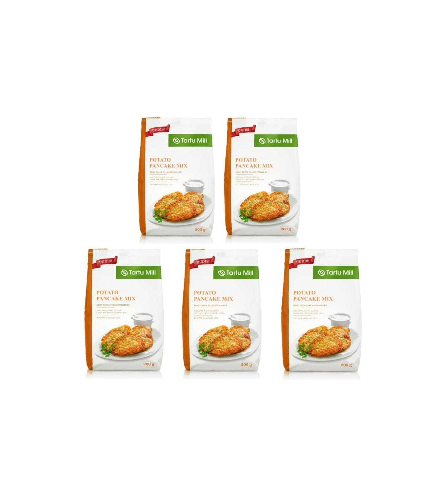 5x 200g POTATO PANCAKES MIX HASH BROWN LATKES INSTANT JUST ADD WATER FROM TARTU MILL 1Kg - Buy Online on GoSupps.com