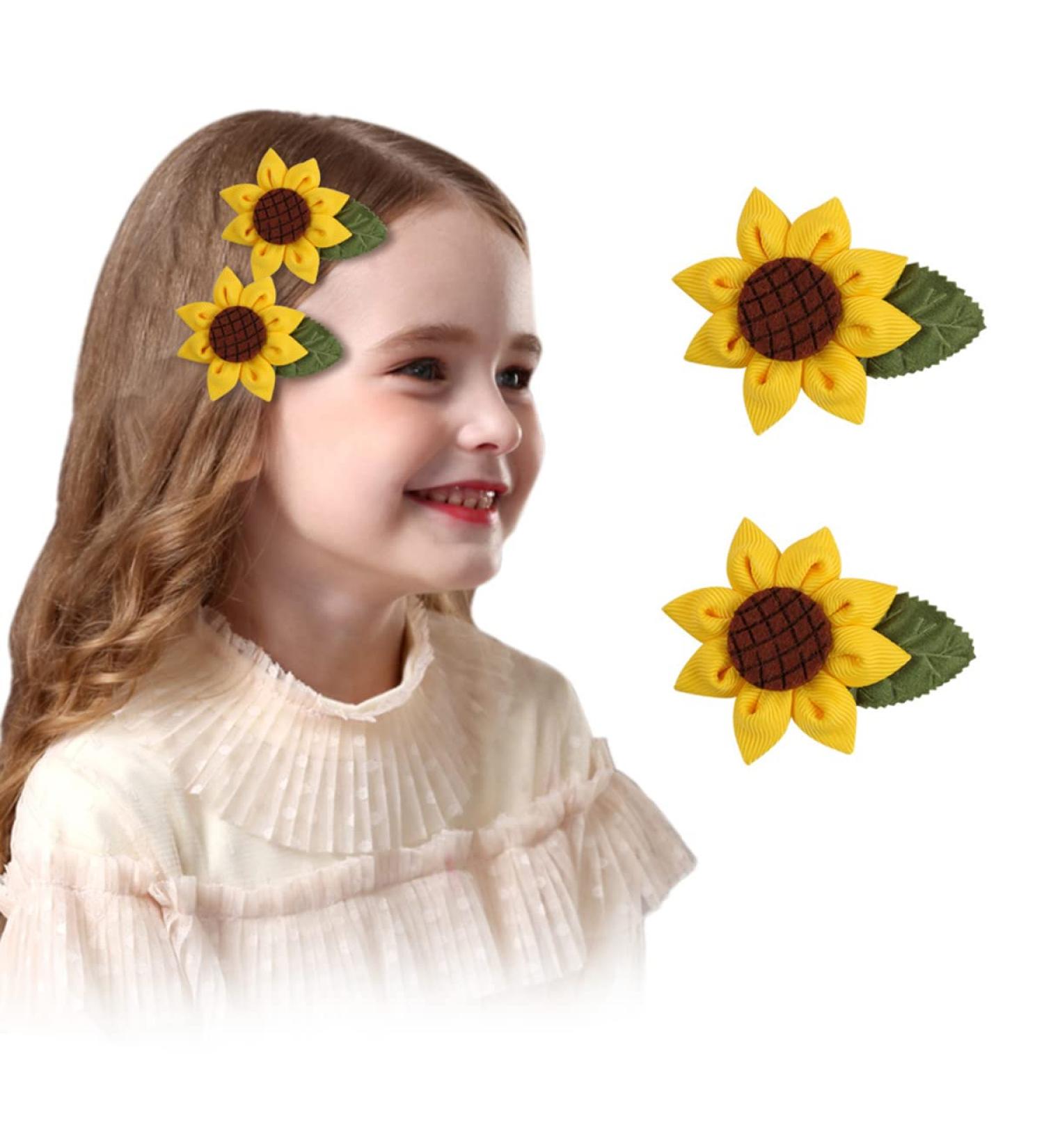 Sunflower Hairclip Set - Stylish Hairpins and Accessories for Girls, Women - Perfect Party or Gift Idea - Buy Online on GoSupps.com