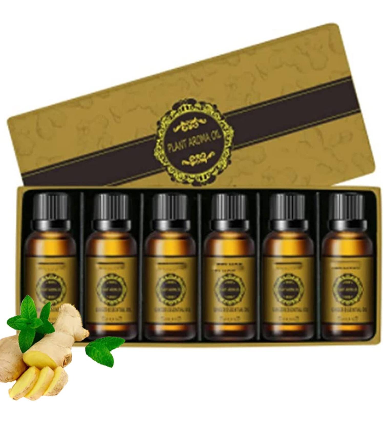 Natural Ginger Essential Oil for Slimming & Massage | 6PCS Box - Aromatherapy Belly Drainage Oil - Buy Online on GoSupps.com
