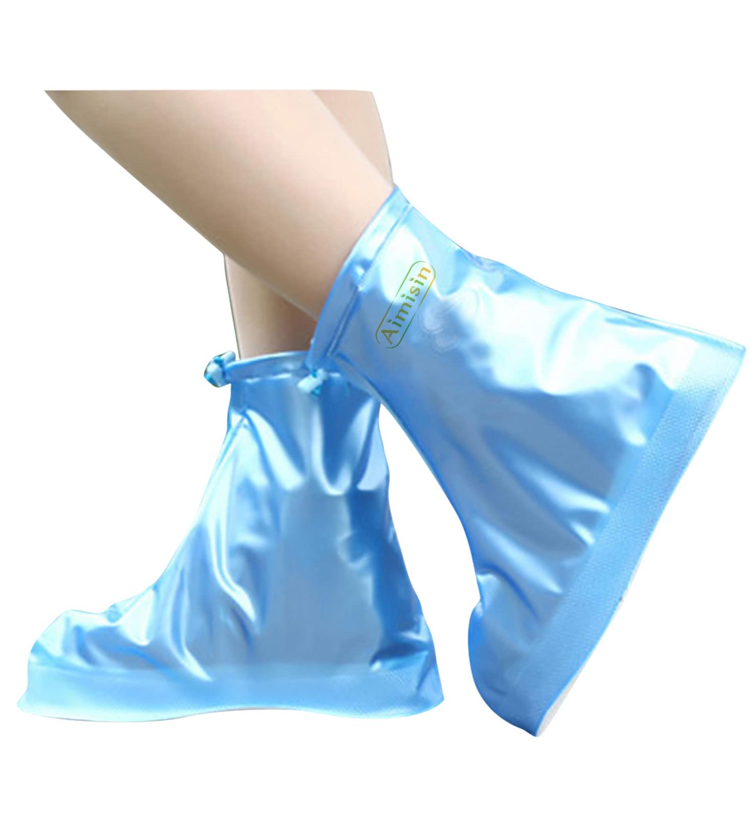 Reusable Waterproof Shoe Covers with Zipper - Blue XX-Large (Kids & Adults) - Buy Online on GoSupps.com