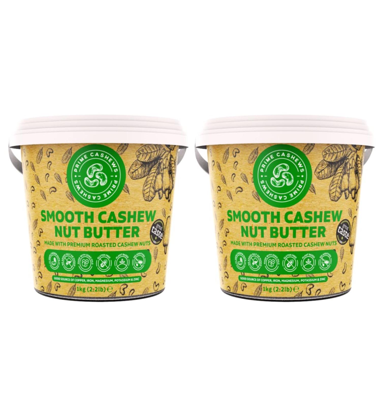 Smooth Cashew Nut butter 1kg (x2) Bundle - Award Winning - Made with Premium Cashew Nuts - Free from Oil Salt & Sugar - Vegan Keto & Paleo Friendly - Produced in Small Batches - Made in The UK - Buy Online on GoSupps.com