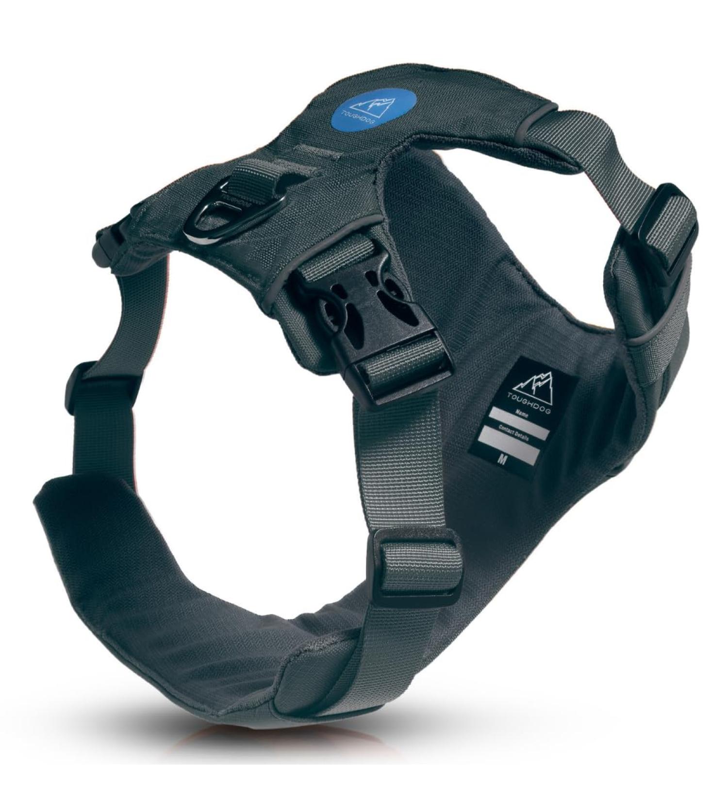 TOUGHDOG Explorer Dog Harness | No Pull, Adjustable, Padded, Durable | Reflective, Easy On/Off | Medium Storm Grey - Buy Online on GoSupps.com