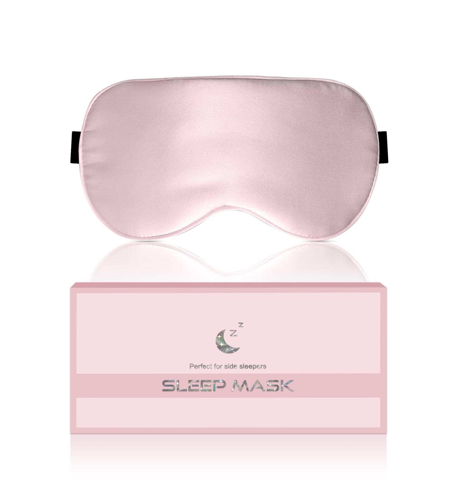 22 Momme 100% Pure Mulberry Silk Pink Sleep Mask | Adjustable Headband | Anti-Allergy | Natural Silk Eye Mask | Perfect Gift for Men and Women - Buy Online on GoSupps.com