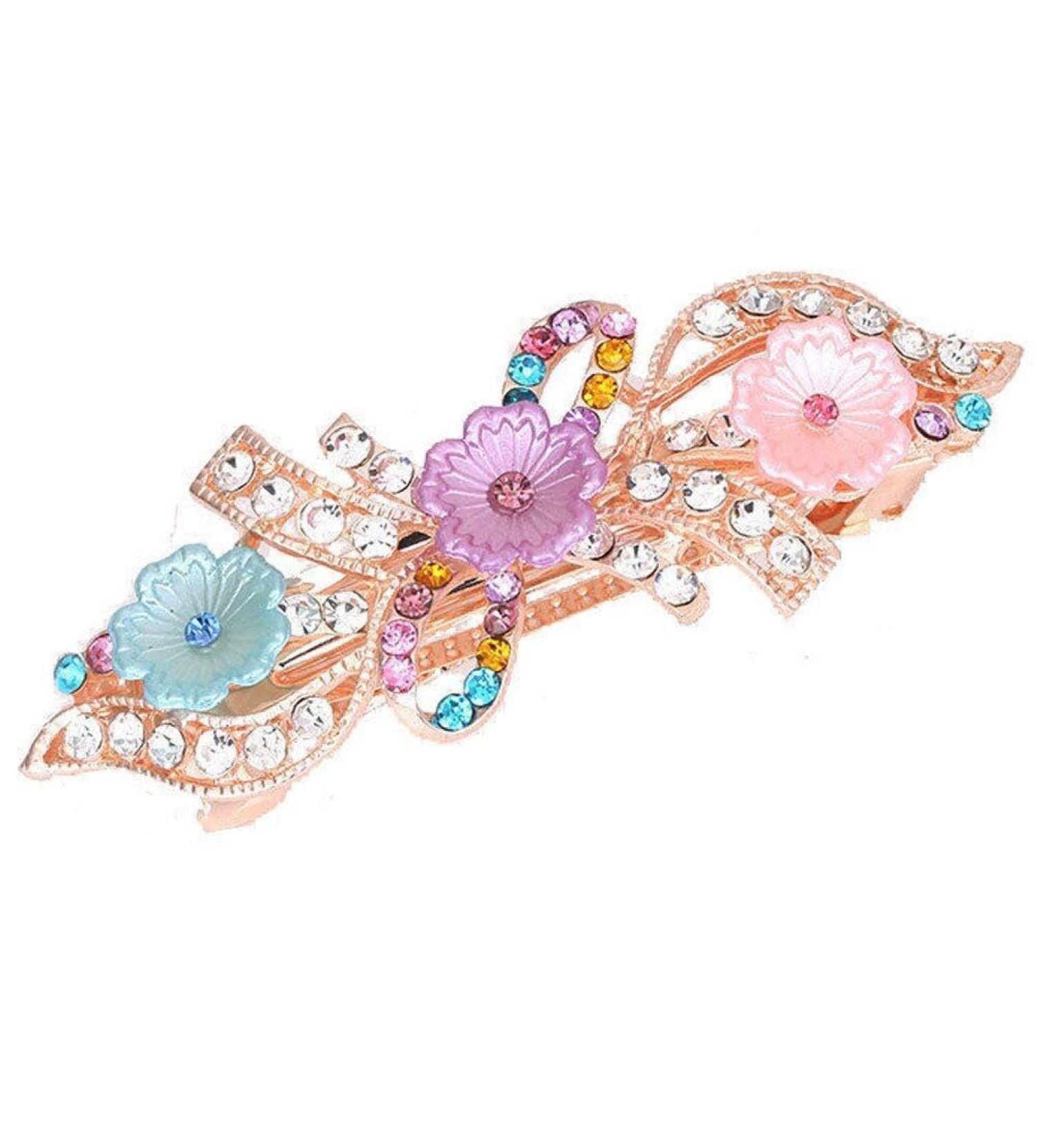 Rhinestone Pearl Hair Clips Metal Hair Clips Antique Crystal Barrette Women's Hair Accessories for Bridal Wedding Multicolour - Buy Online on GoSupps.com