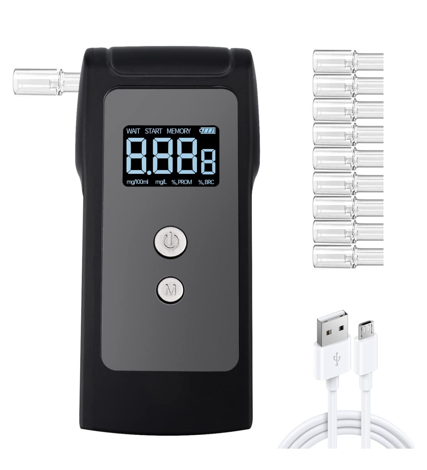 WITSJYA Breathalyzer - Professional-Grade Accuracy USB Rechargeable Alcohol Tester - Buy Online on GoSupps.com