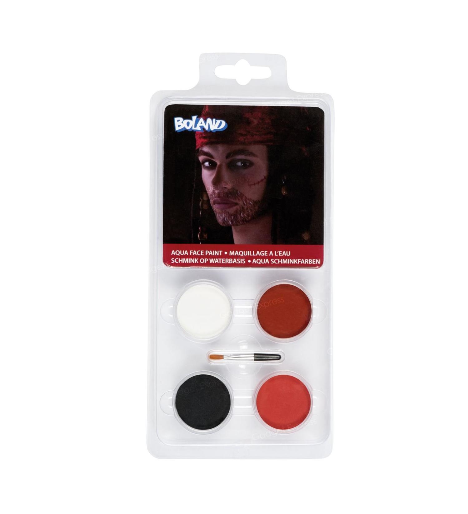 Pirate Face Paint Palette Kit Aqua Jack Captain Costume Pirates of the Caribbean Easy NEW - Buy Online on GoSupps.com
