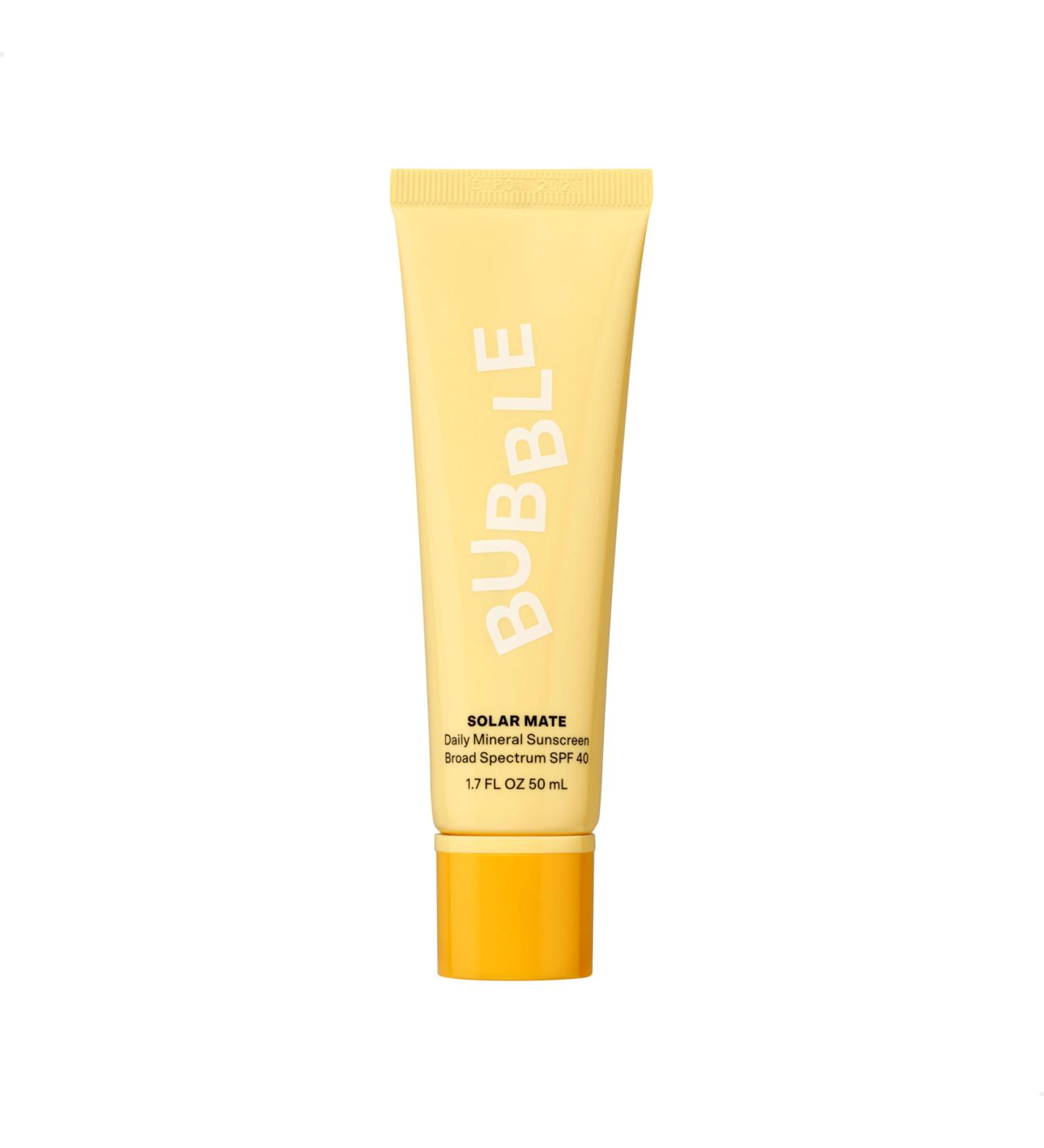 Bubble Skincare Solar Mate SPF 40 Mineral Sunscreen - Zinc Oxide Blue Light Protection Lightweight & No White Cast - 50ml - Buy Online on GoSupps.com