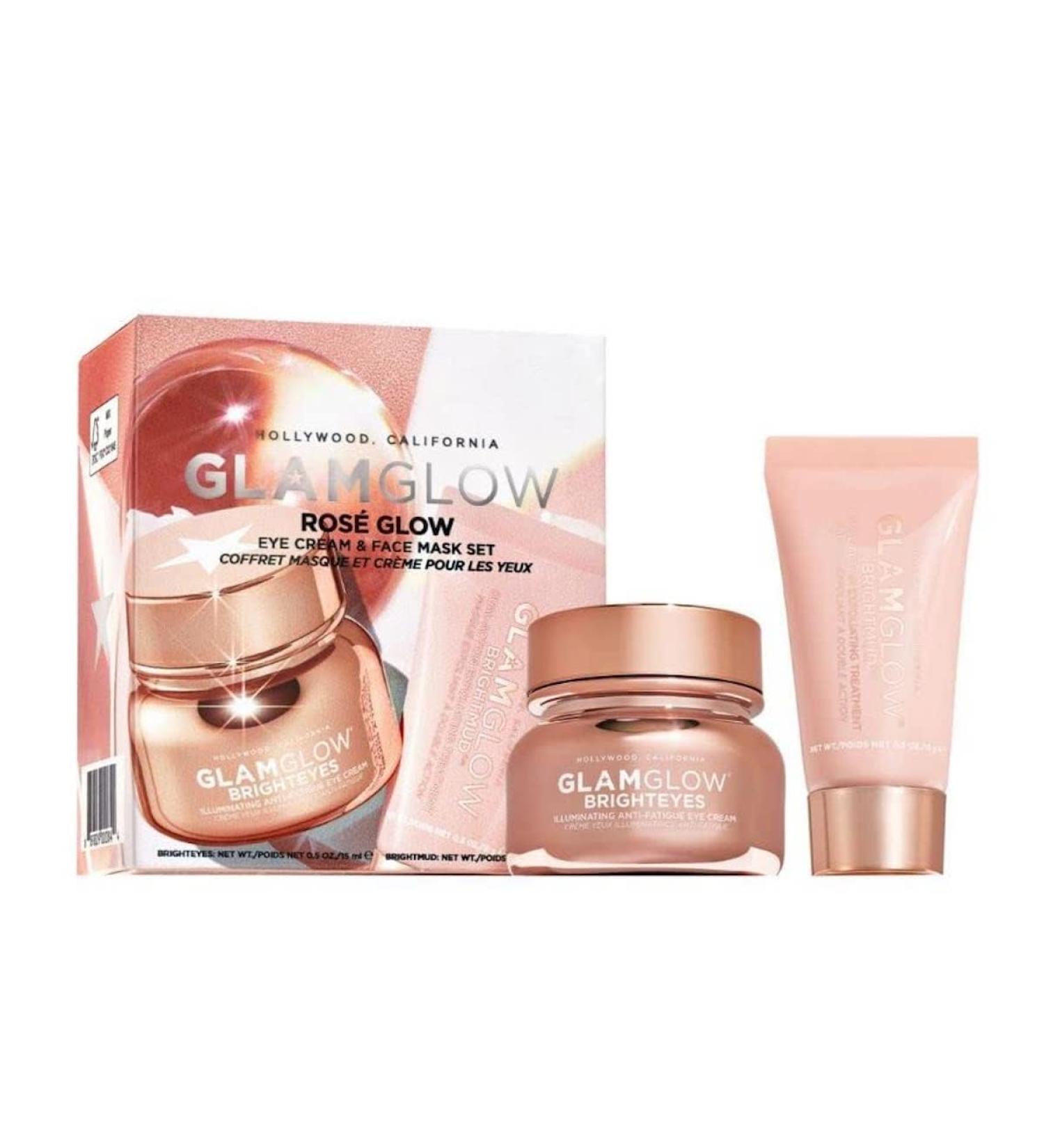 Glamglow Rose Glow Eye Cream and Face Mask Set - Travel Size 0.05 Ounce (Pack of 2)
