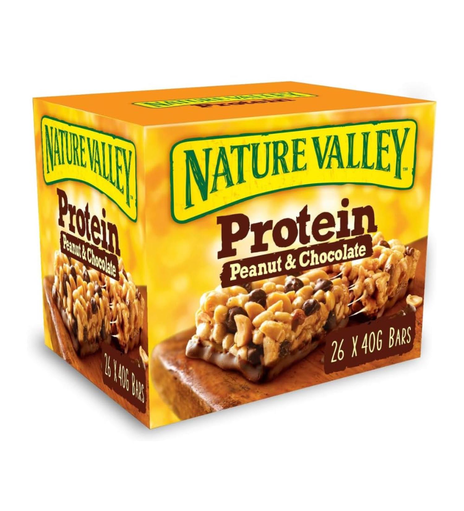 Nature Valley Barres de c r ales prot in es Peanut & Chocolate sans gluten 40 g (26 barres) Cacahu tes et chocolat 40 g (Pack of 26) - Buy Online on GoSupps.com