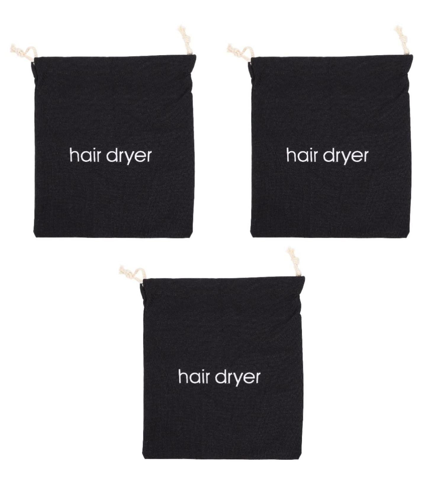 SKISUNO 3pcs Hair Dryer Storage Bag Hair Pouch Hair Dryer Dust Bag Diffuser Hair Travel Bag Black Fabric - Buy Online on GoSupps.com