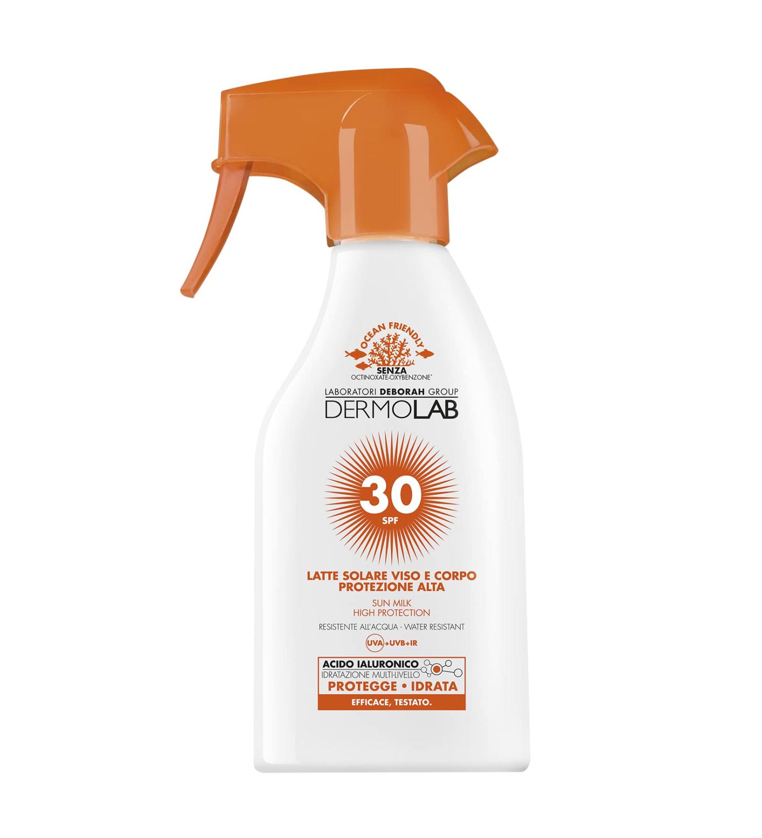 Dermolab Sun milk spray for face and body SPF 30 water resistant 250 ml - Buy Online on GoSupps.com