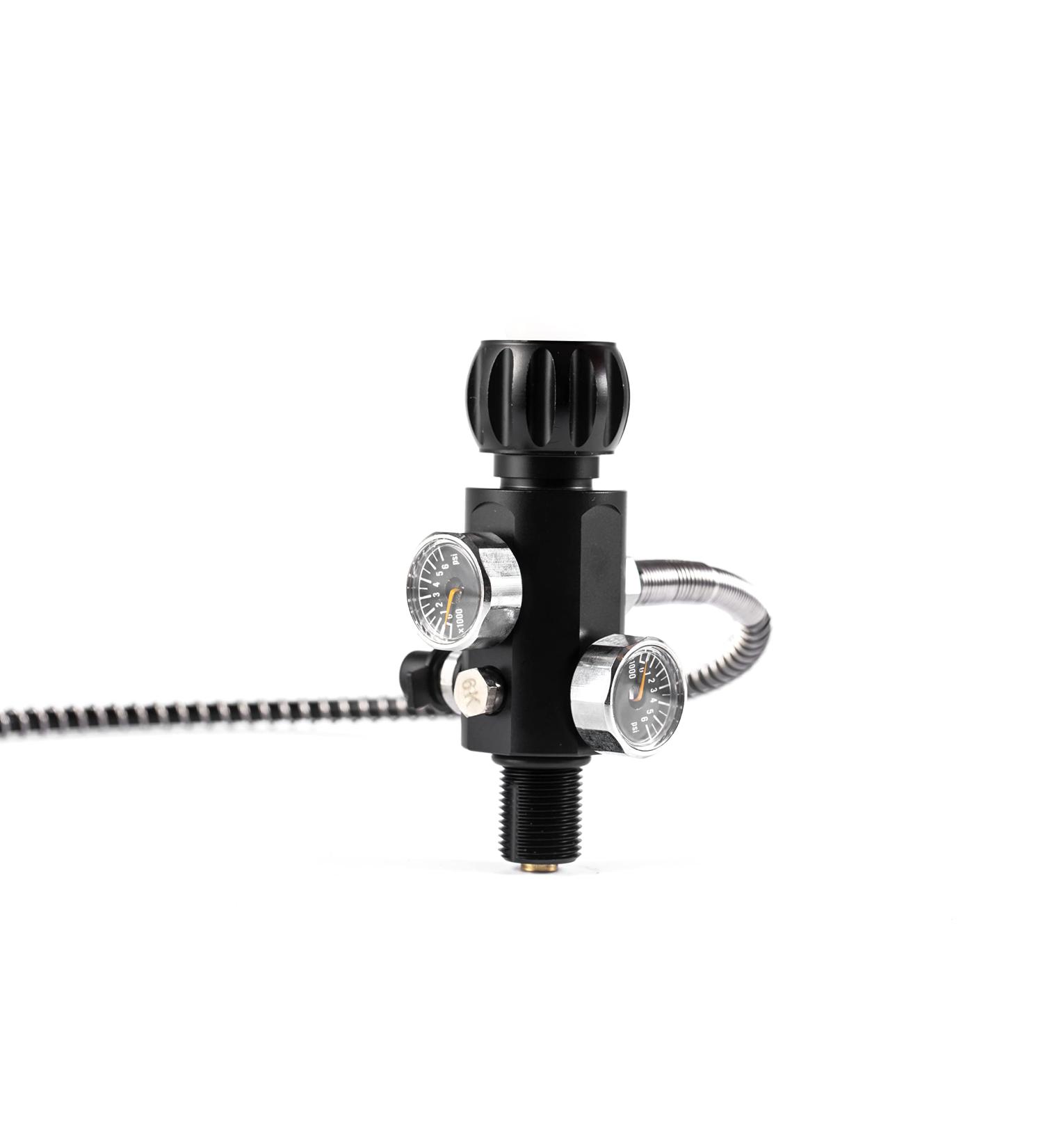 M18x1.5 Paintball Fill Station Dual Gauge Valve with 20 High Pressure Hose - Up to 4500psi | PCP Air Gun Charging System - Buy Online on GoSupps.com