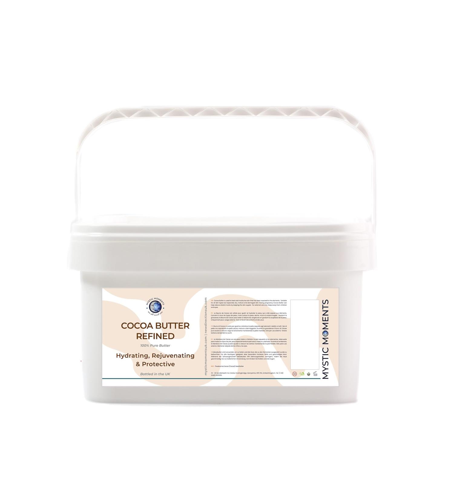Mystic Moments | Cosmetic Butters | Cocoa Butter Refined Butter 5Kg - Pure & Natural Cosmetic Butters Vegan GMO Free - Buy Online on GoSupps.com