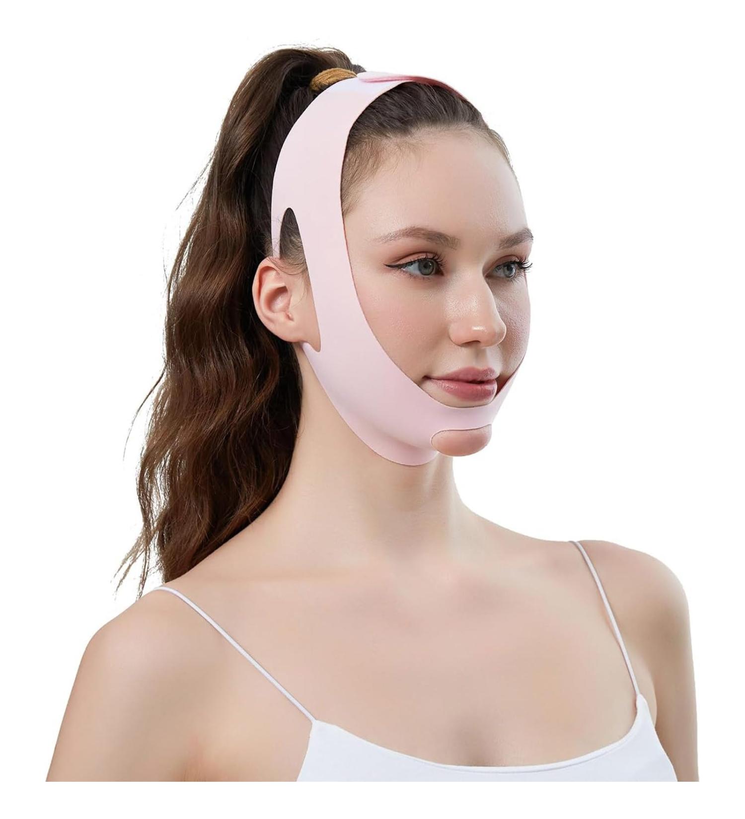 JYTDBCS Face Slimming Lift Mask for Small Face Correction and Face Line Support Double Chin Relief to Nasolabial Line (Pink) - Buy Online on GoSupps.com