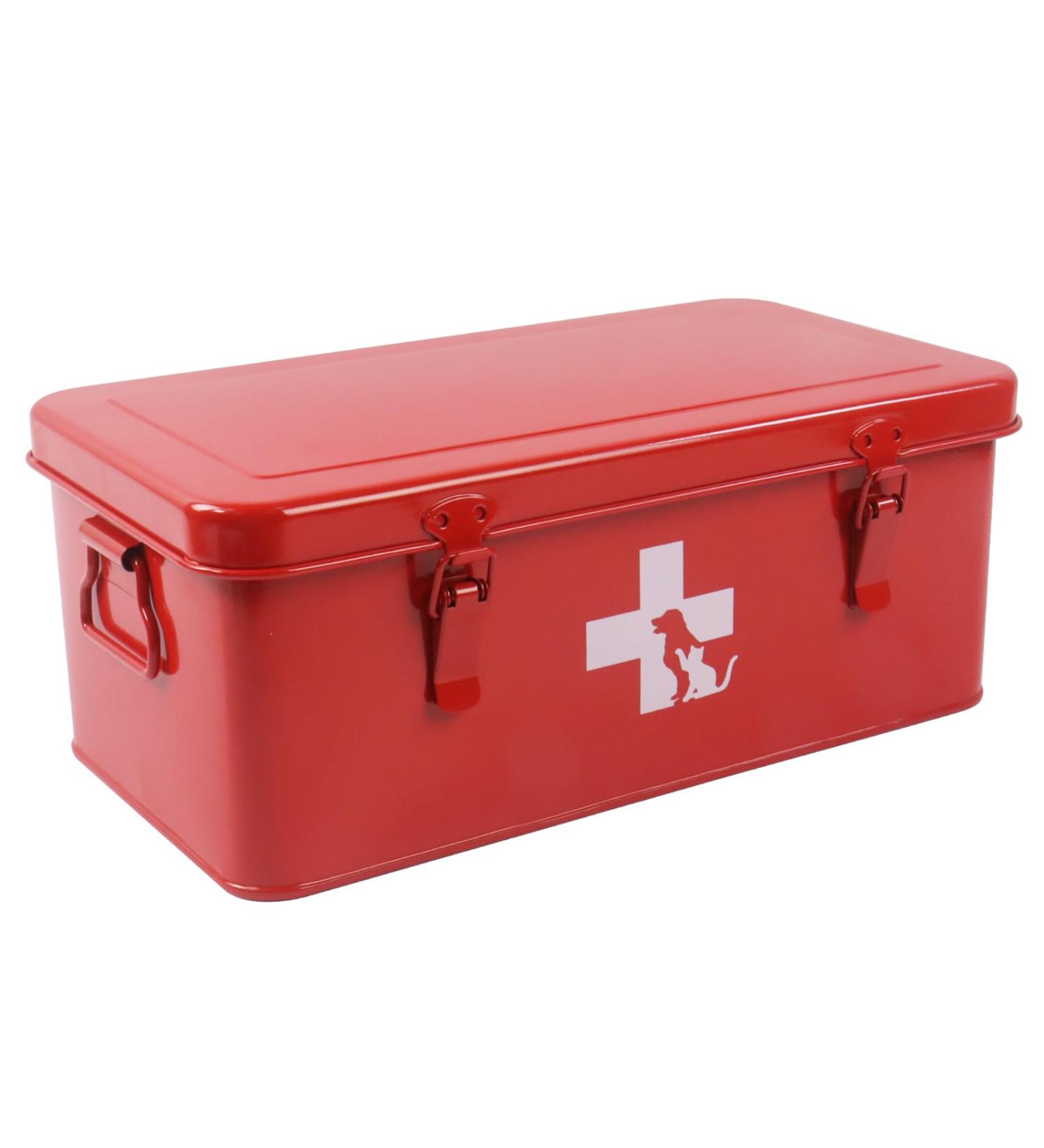Ctomche First Aid Storage Box Dog Medicine Container Box Medicine Storage Chest with Lid Vintage Medicine Storage Organizer for Dog Medicine Storage Bins with Compartments 7.6L - Buy Online on GoSupps.com
