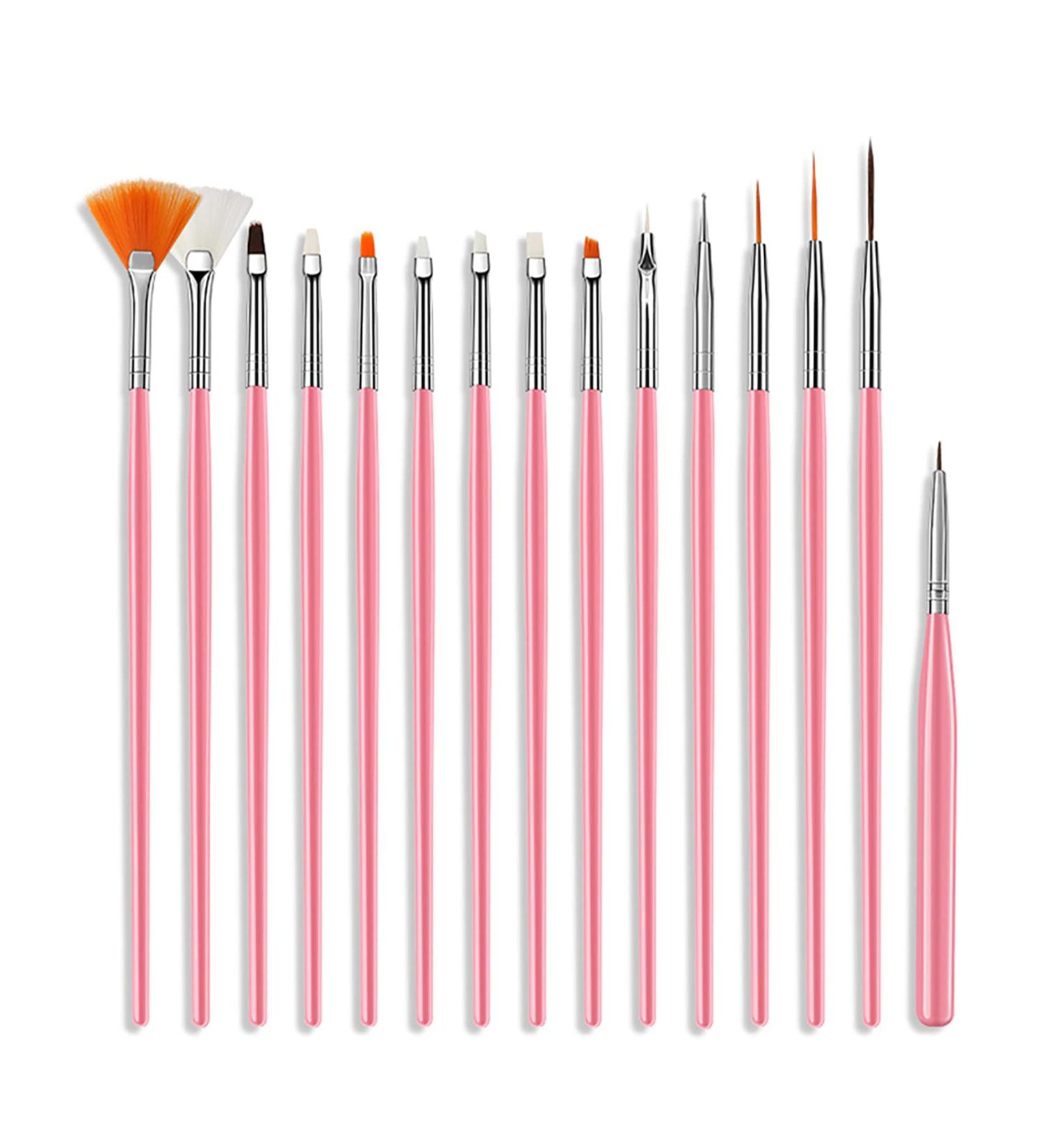 Buy Livecitys 15pcs Nail Art Brush Set - Professional DIY Manicure Tools for Salon & Home Use - Perfect for Acrylic Nail Design & Painting - Buy Online on GoSupps.com