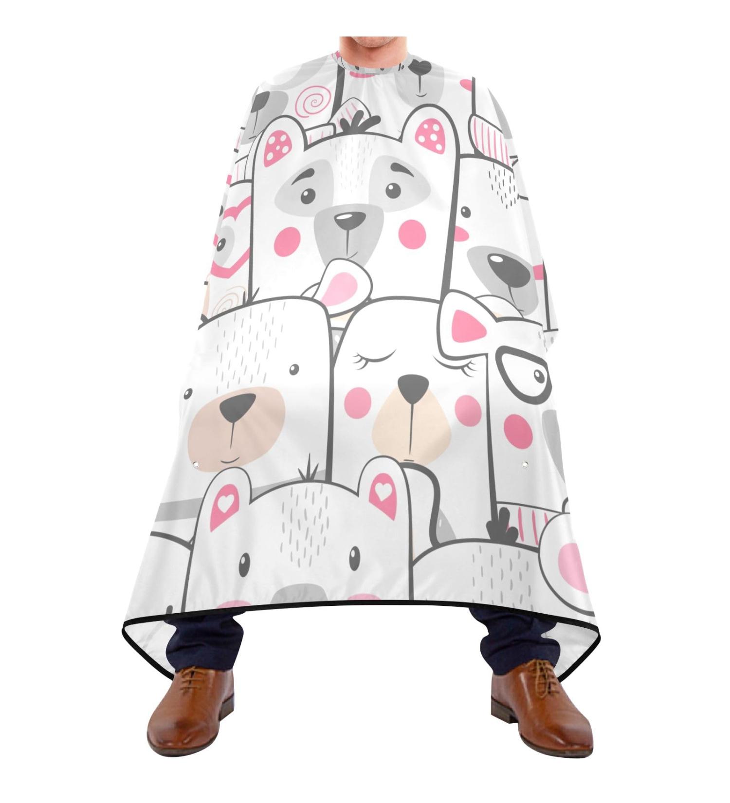 Waterproof Barber Cape - Funny Cute Bear & Cheetah Haircut Bib for Men & Women | Unisex Hair Cutting Cape - Buy Online on GoSupps.com