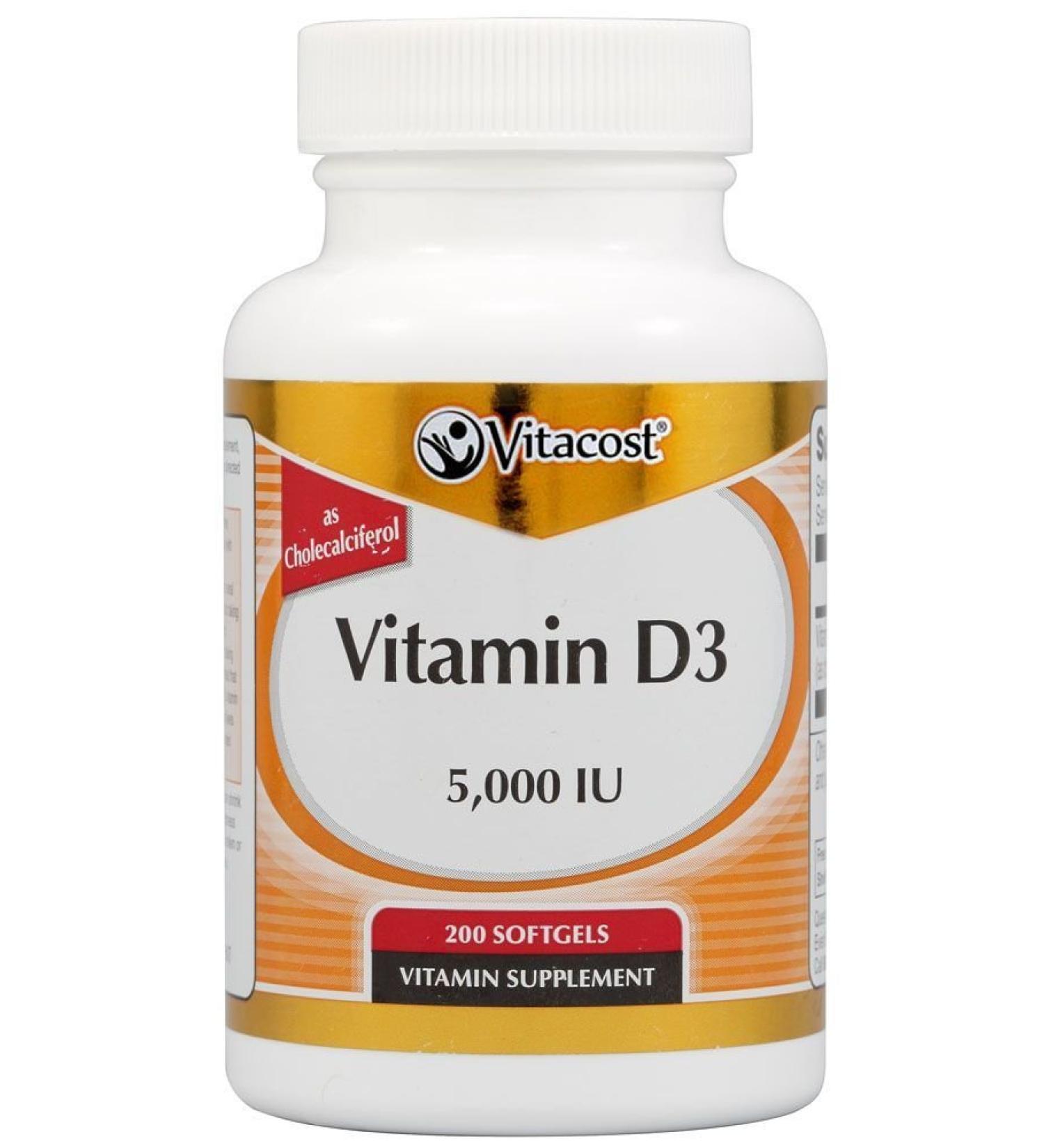 Vitacost Vitamin D3 -- 5 000 IU - 200 Softgels