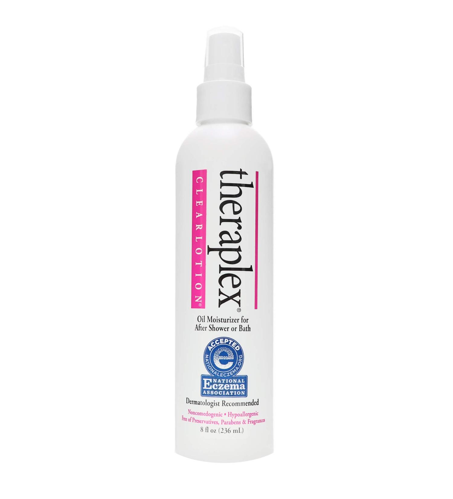Theraplex Clear Lotion Spray (8 oz) with Natural Jojoba Oil - Noncomedogenic & Hypoallergenic | Dermatologist Recommended | National Eczema Association Seal - Buy Online on GoSupps.com