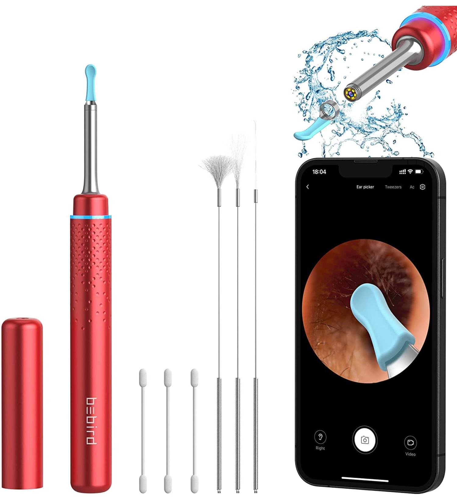 Vattix M9 Pro Ear Camera with 6 LED Lights 1080P | Ear Wax Removal Tool with Silicone Ear Scoops for Cleaning | Red - Buy Online on GoSupps.com