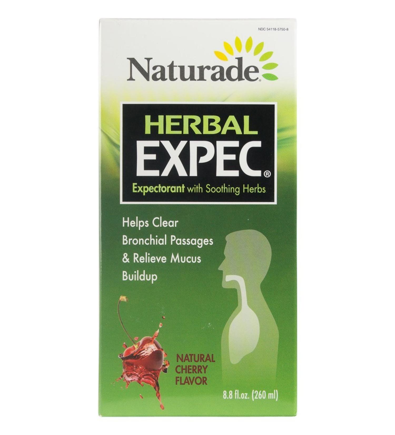 Naturade Herbal Expectorant (EXPEC) with Guafenesin - 8.8 fl oz | Fast-Acting Cough Relief - Buy Online on GoSupps.com
