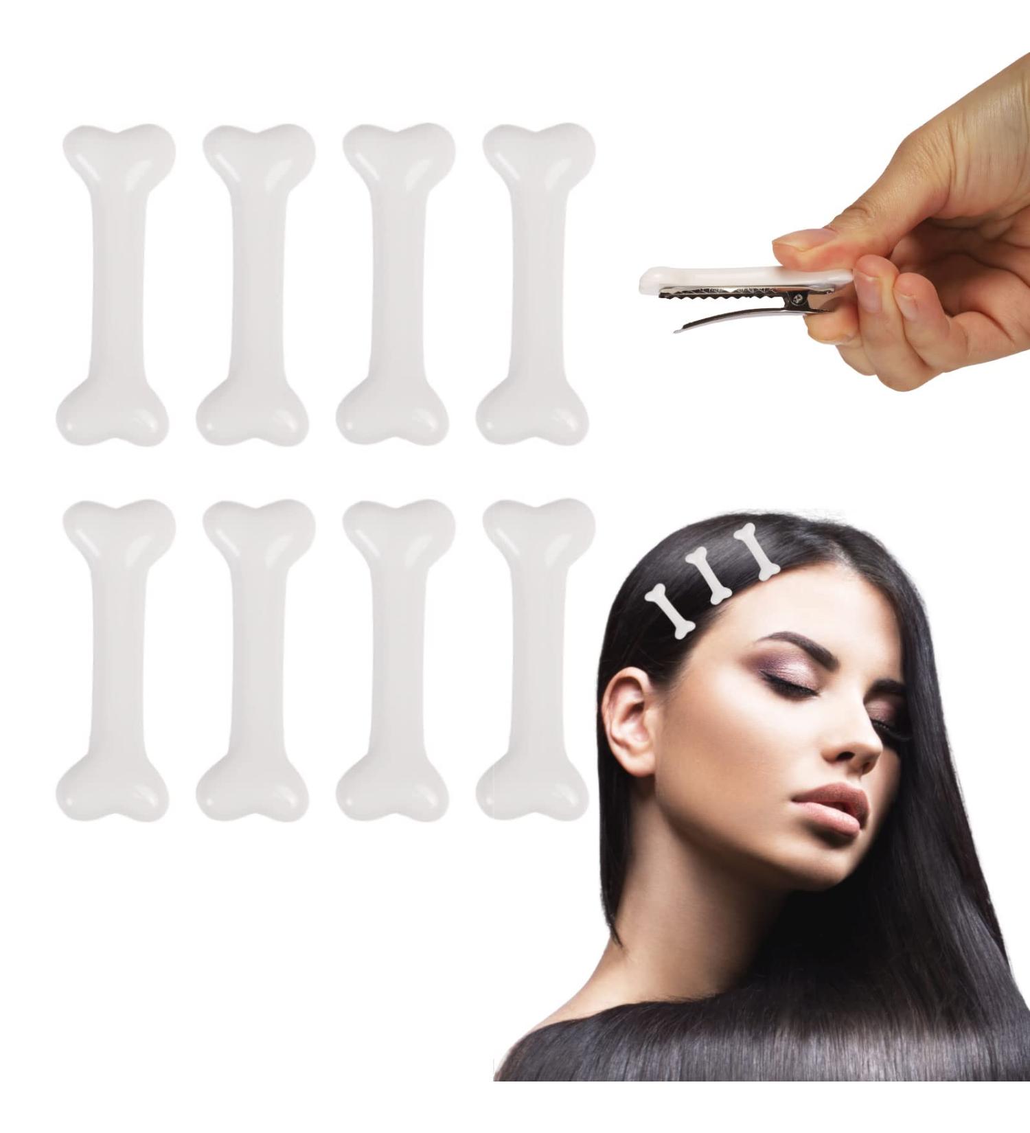 White Bones Hair Clip Set - 8 Pcs Mini Girls Kids Hair Claw Clips for Thick Hair - Buy Online on GoSupps.com