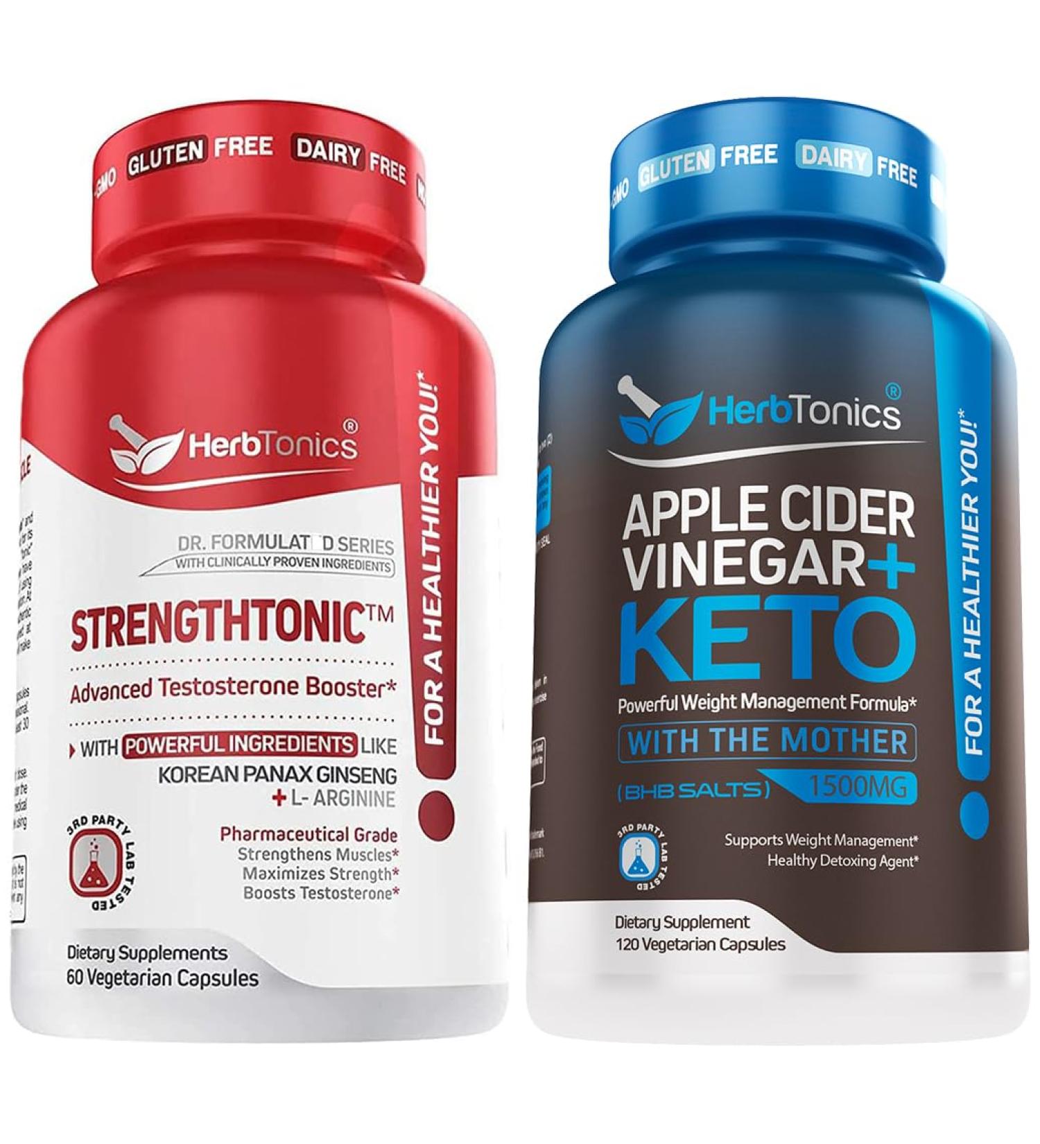 Testosterone Booster for Men Male Enhancing Pills - Enlargement Supplement Increase Size Energy Strength & Stamina Enhancement Ginseng Pill | Apple Cider Vinegar Capsules Plus Keto BHB | Fat Burner - Buy Online on GoSupps.com