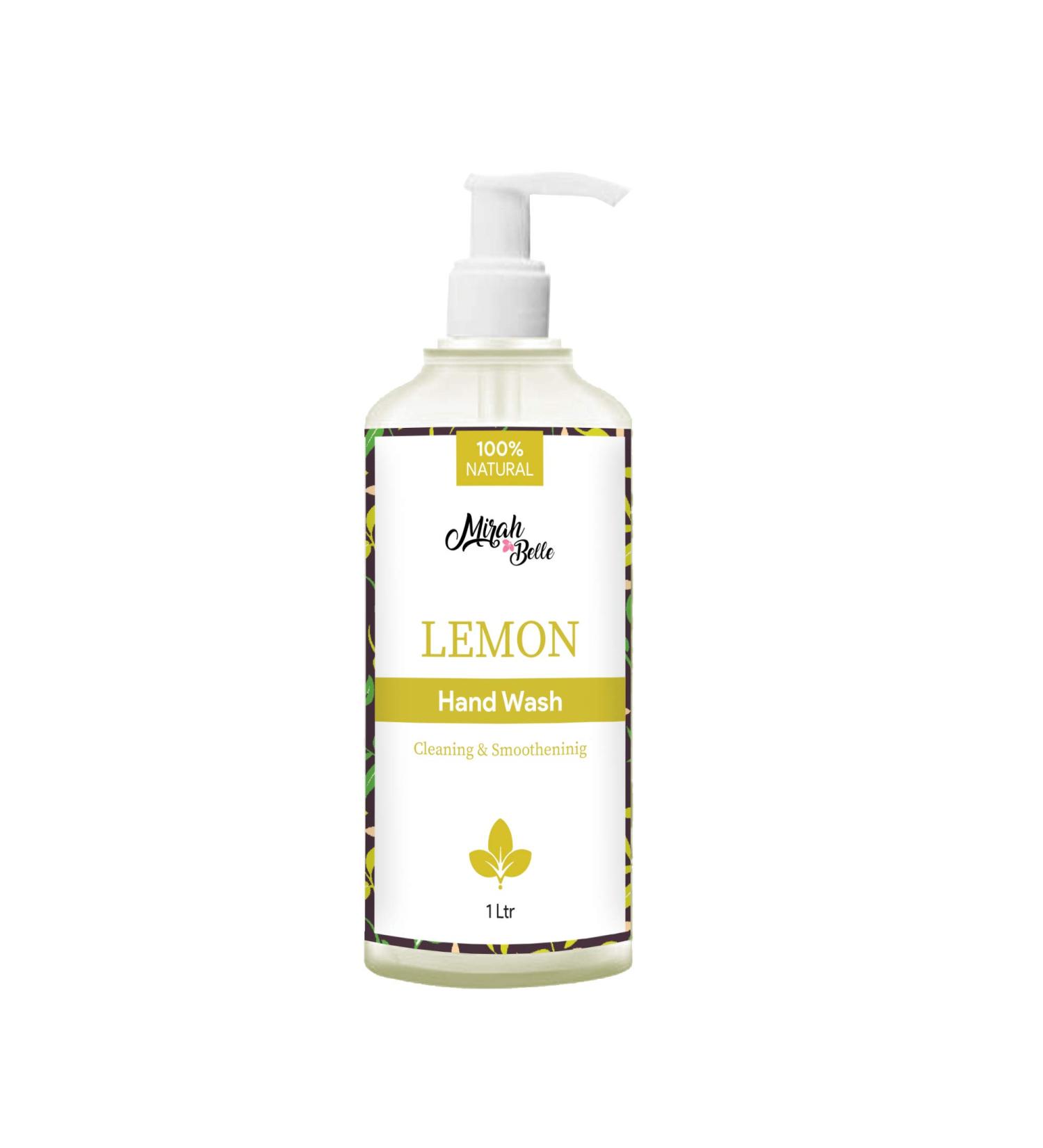 Mirah Belle - Lemon Hand Wash (1000 ml) - Natural Vegan Cruelty Free - Best for Men Women and Family - Sulfate and Paraben Free (1000 ml)