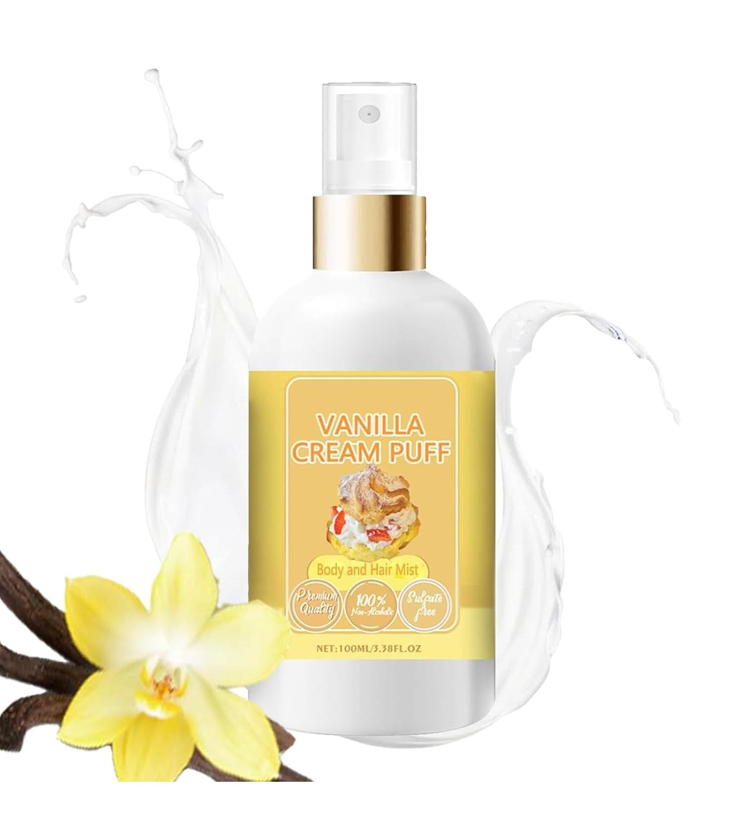 Vanilla Cream Puff Body Milk Mist Vanilla Cream Puff Hair and Body Perfume Spray Body & Hair Fragrance Mist (Vanilla Puffs) - Buy Online on GoSupps.com