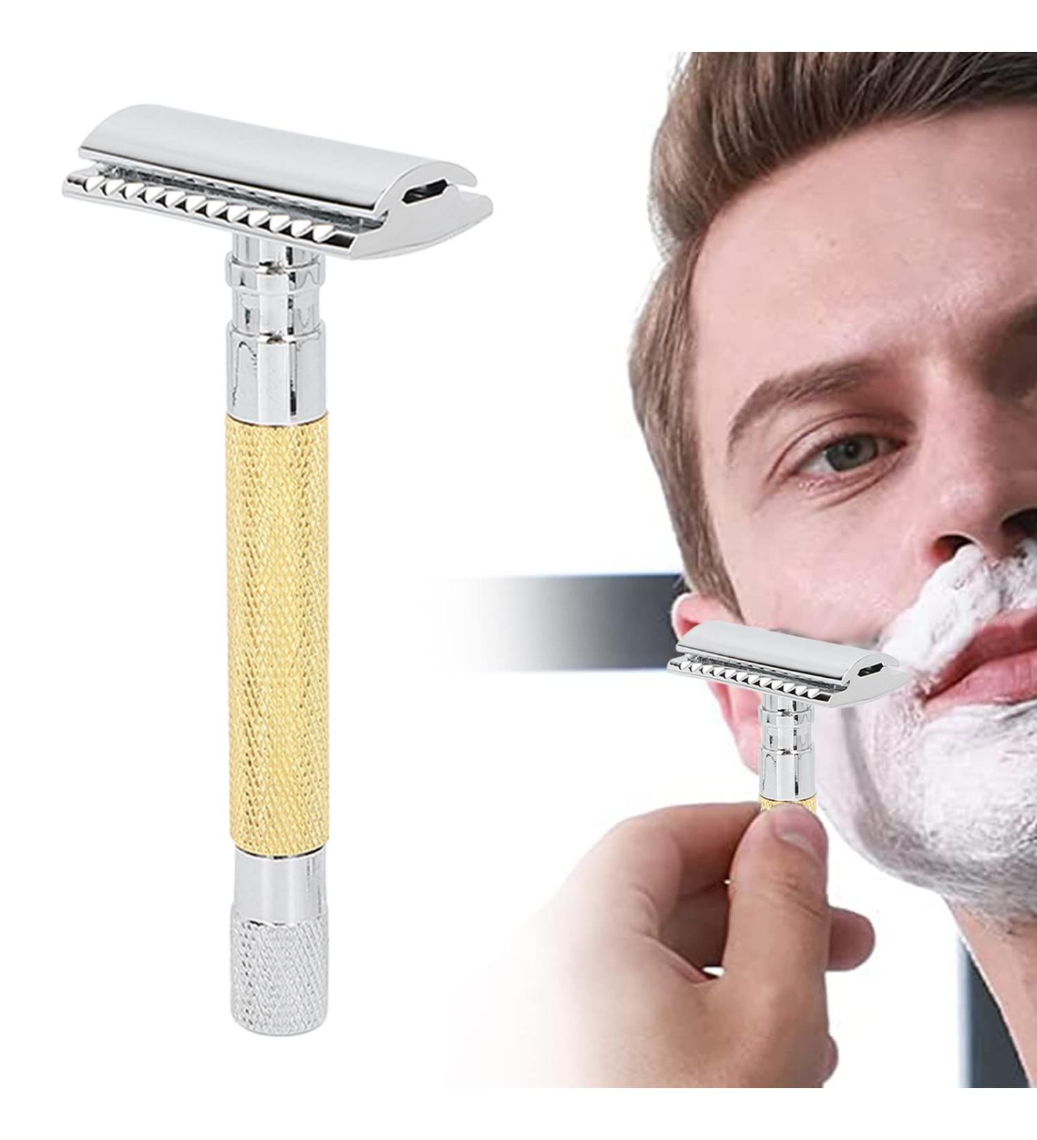 Buy Vintage Double-Sided Safety Razor for Men | Comfortable Metal Beard Cutter | Gold Bar Shaver - International Shipping Available - Buy Online on GoSupps.com