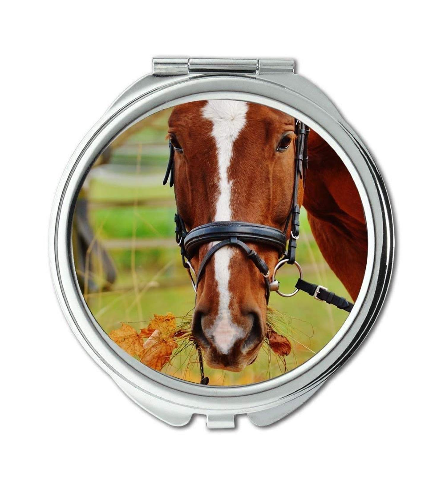 Mirror makeup mirror animal brown eating pocket mirror portable mirror - Buy Online on GoSupps.com