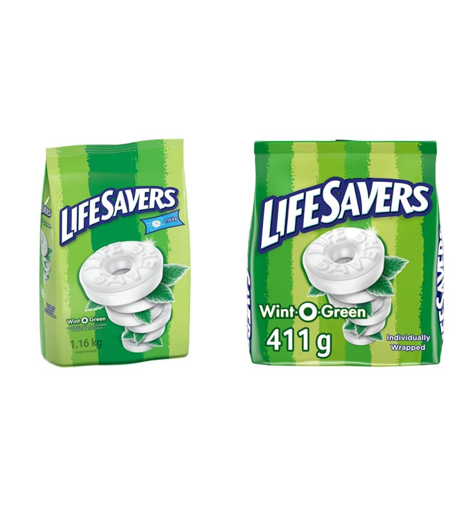 Life Savers Wint-O-Green Mints 1.16 Kg & LIFE SAVERS Wint O Green Individually Wrapped Candy Mints Sharing Bag 411g Mints + Mints Wint-O-Green 1.16 kg (Pack of 1) - Buy Online on GoSupps.com