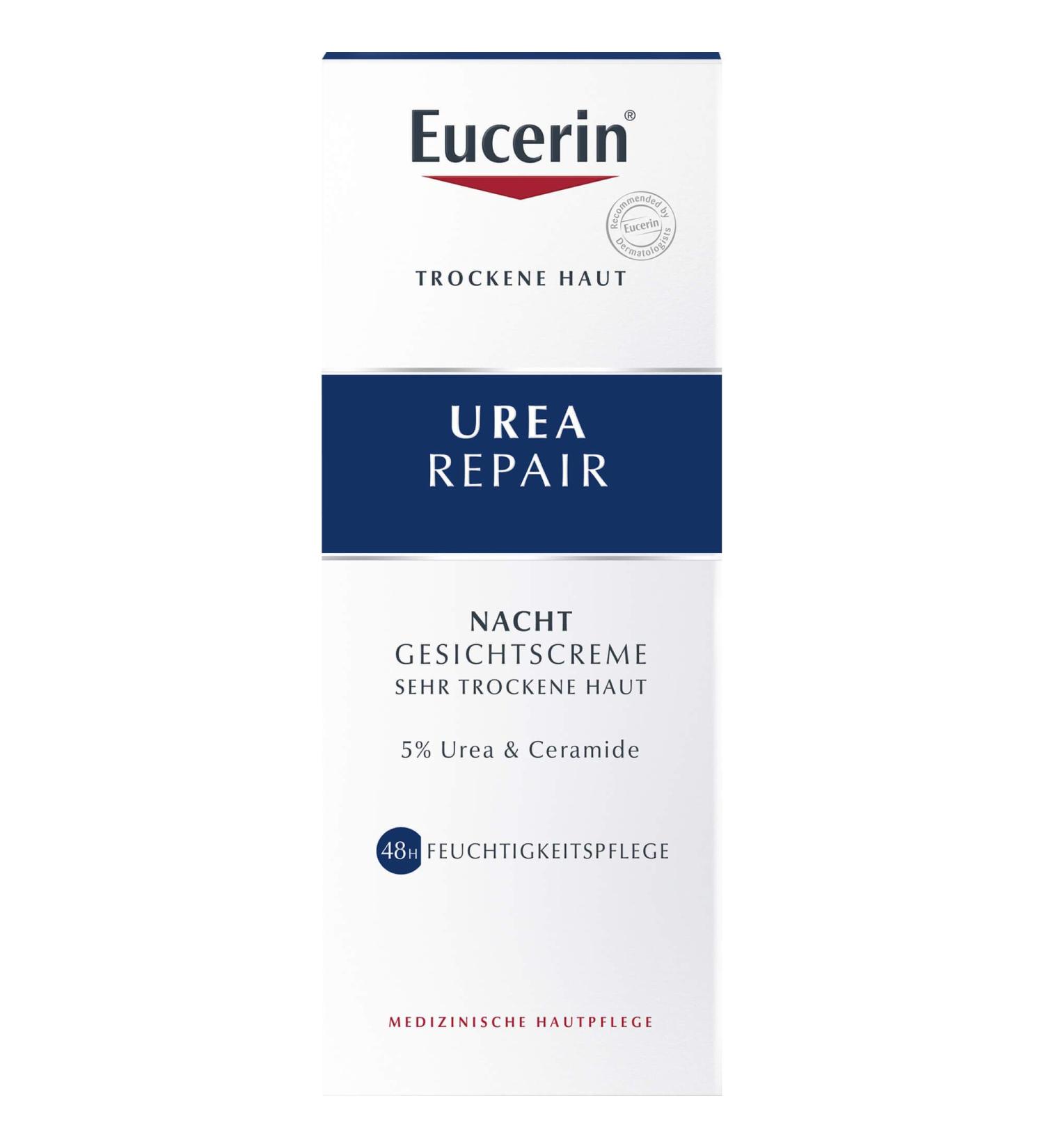 Eucerin Urea Repair 5 night face cream 50 ml cream - Buy Online on GoSupps.com