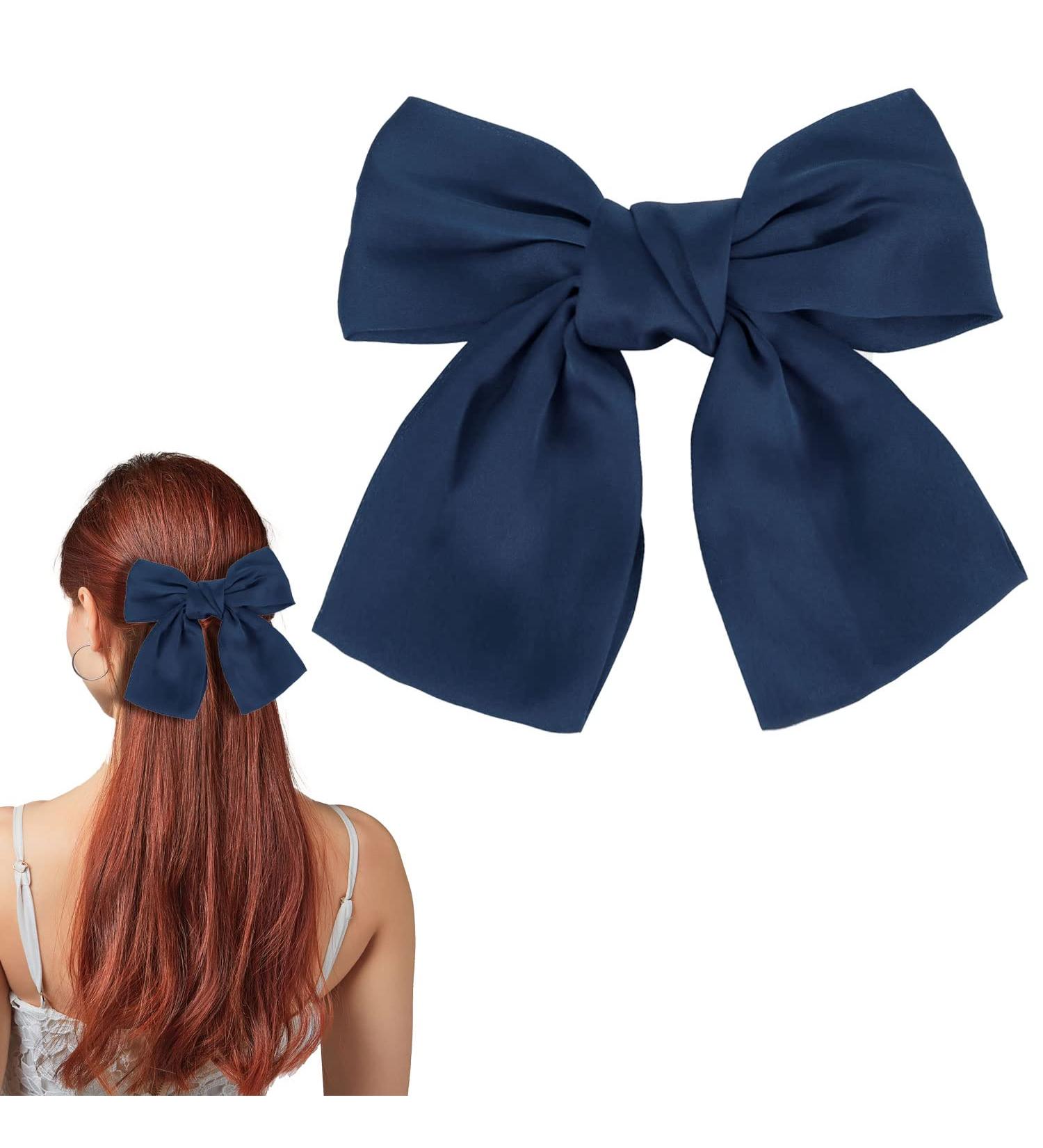 Shop Bow Hair Clip - Women s French Large Hair Bows | Blue Hair Clips for Girls - International Shipping Available - Buy Online on GoSupps.com