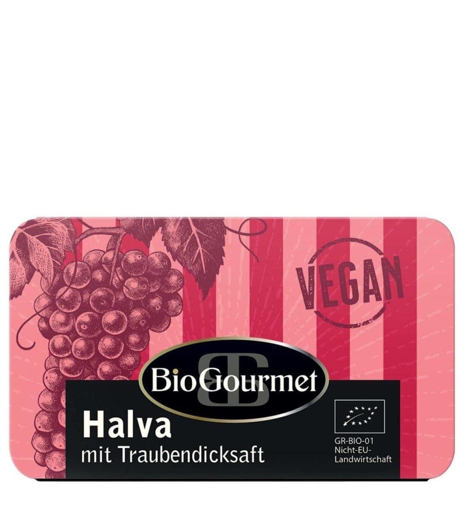 Buy BioGourmet Vegan Halva from Greece - Organic Sweetened with Grape Syrup 75g | International Shipping - Buy Online on GoSupps.com