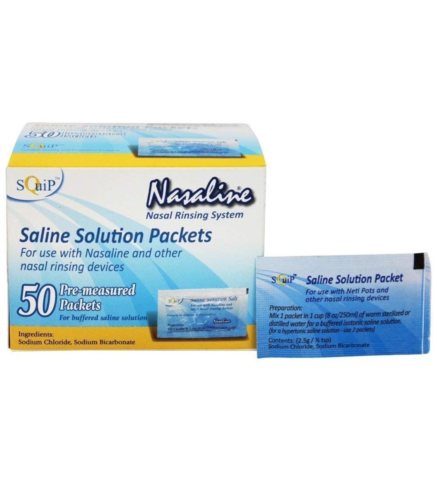 Squip Products Nasaline Salt Pre-Measured Packets - 50 Packets | International Shipping Available - Buy Online on GoSupps.com