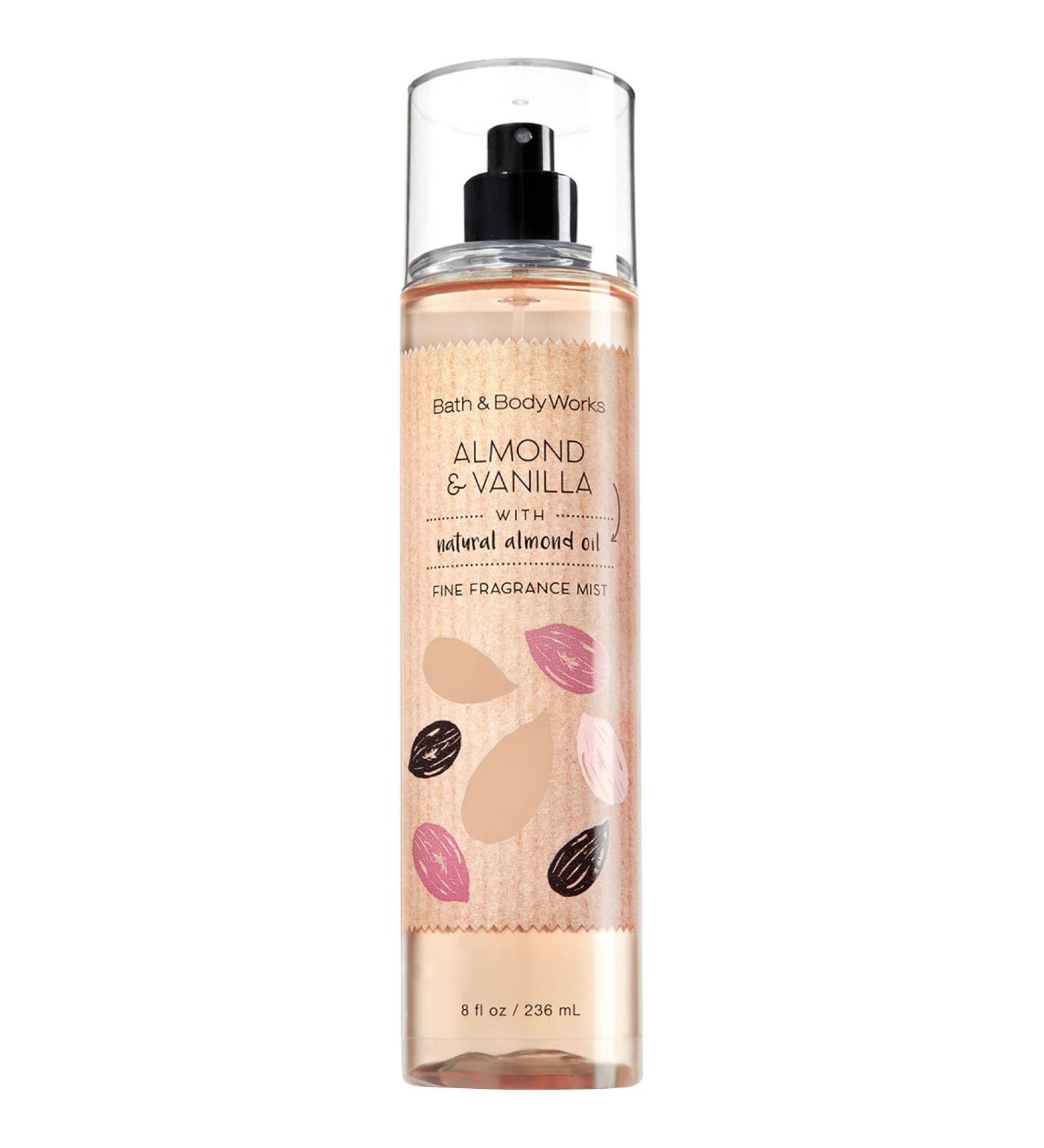 Bath and Body Works Almond Vanilla Fine Fragrance Mist 8 Ounce Full Size