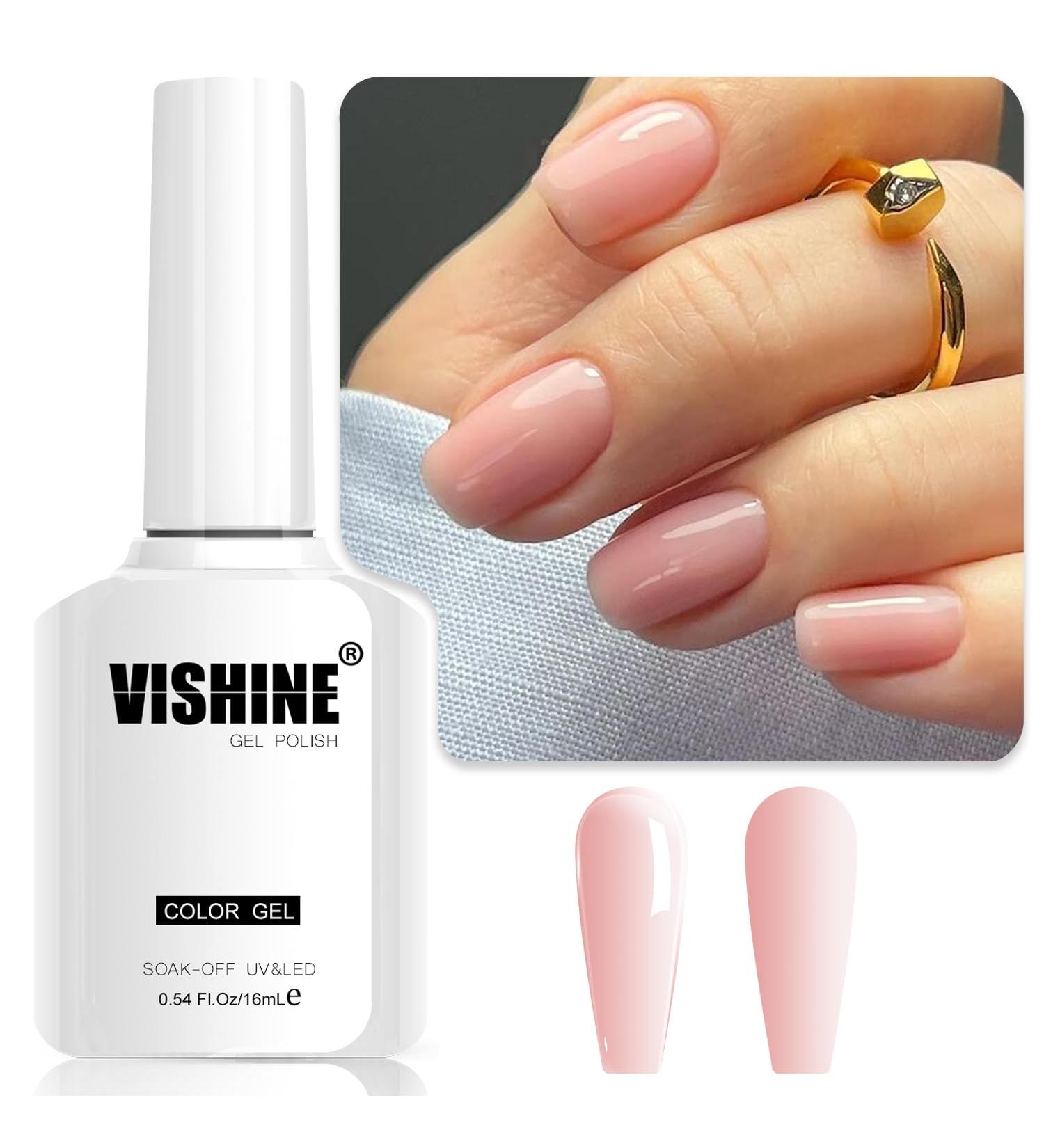 Vishine Gel Nail Polish Nude Pink Gel Polish Sheer Neutral Color Jelly Gel Nail Polish Natural Translucent Soak Off U V Gel Nails Nail Art French Manicure at Home Color E022 - Buy Online on GoSupps.com