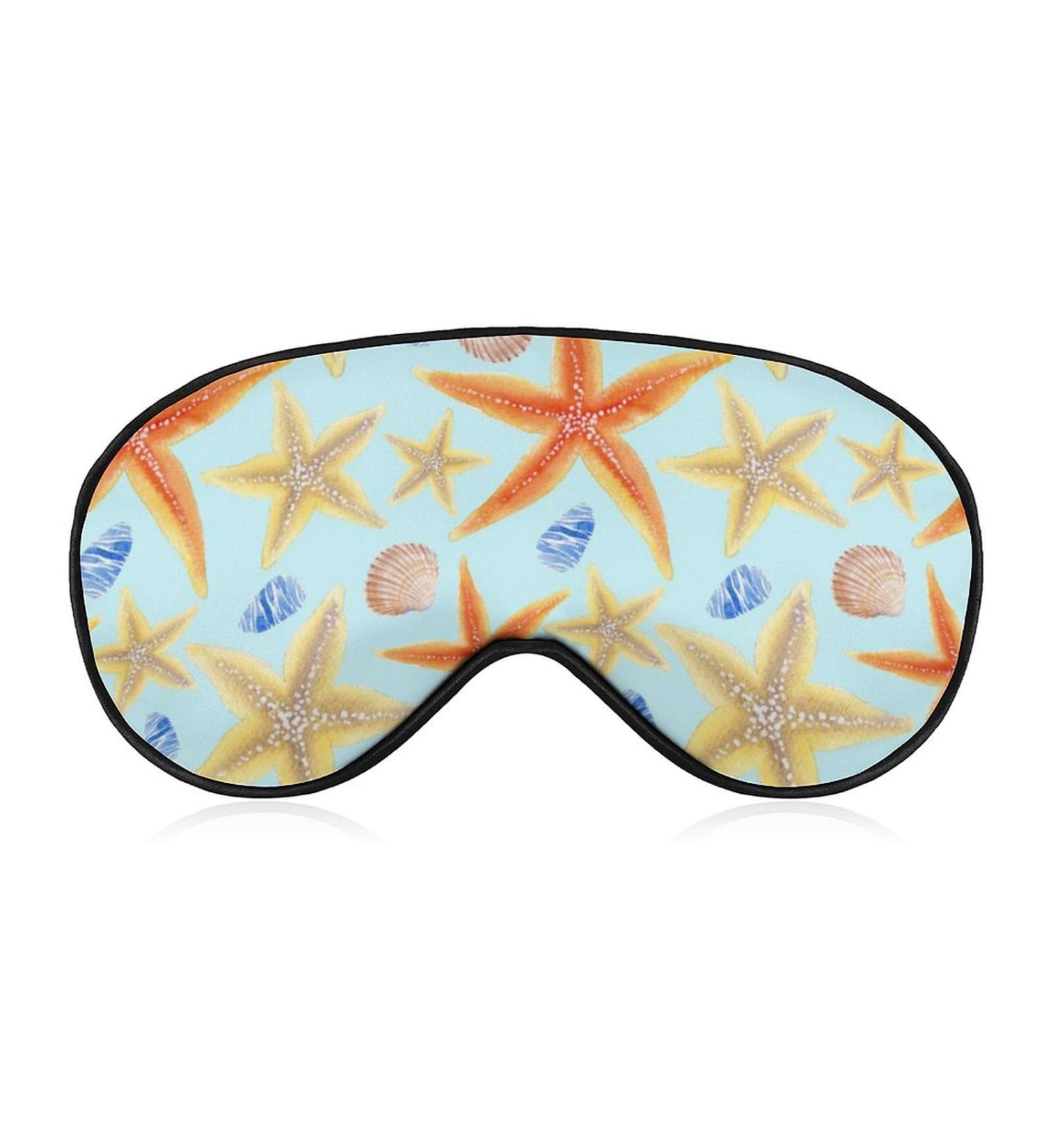 Starfish and Shells Sleep Mask - Adjustable Eye Cover for Sleeping and Travel - Buy Online on GoSupps.com