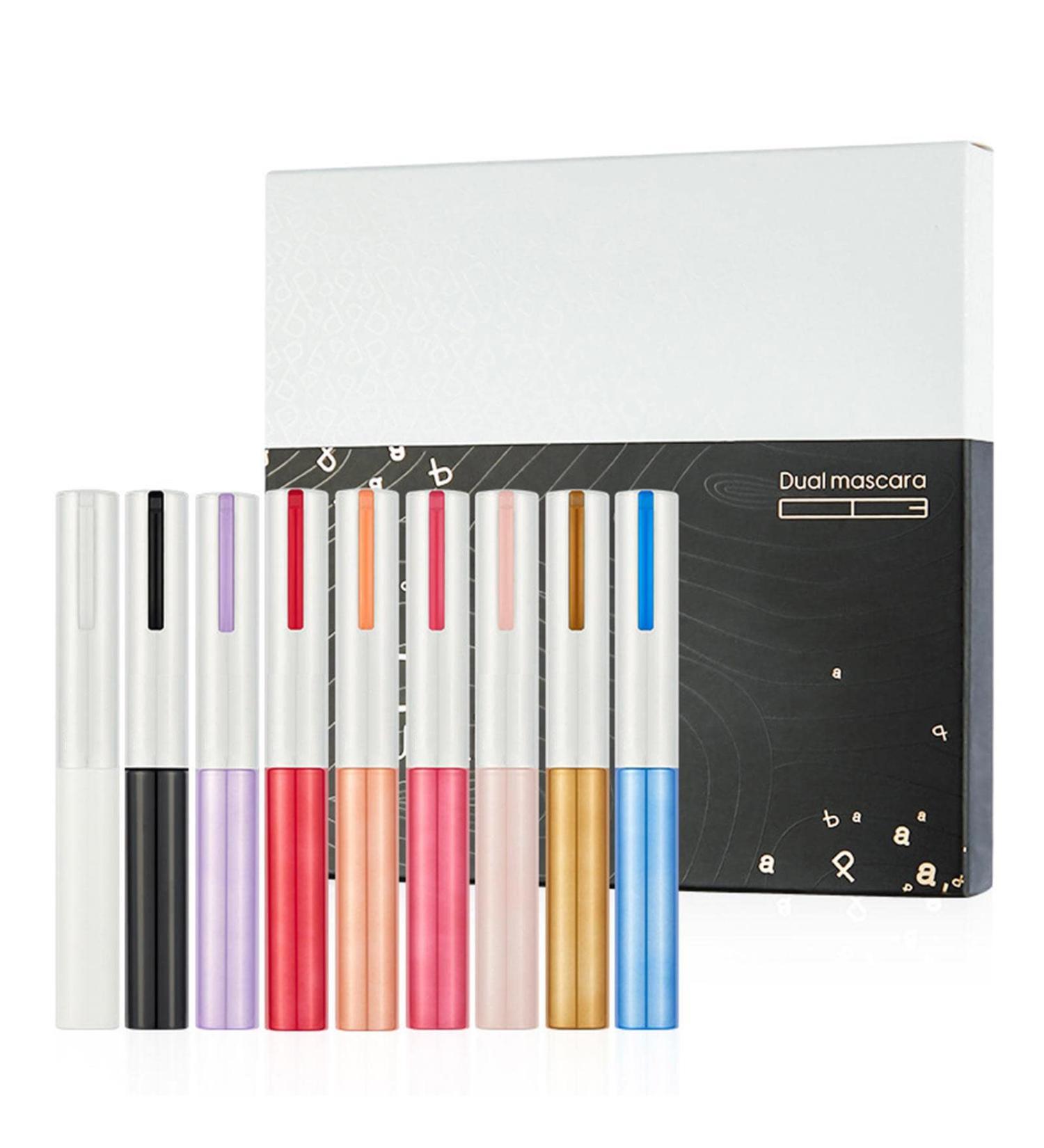 Waterproof 4D Colored Mascara 9 Colors Pack Mascara Set for Eyelash Charming Making Up Long-Lasting Mascara for Women Eye Makeup Sillervan